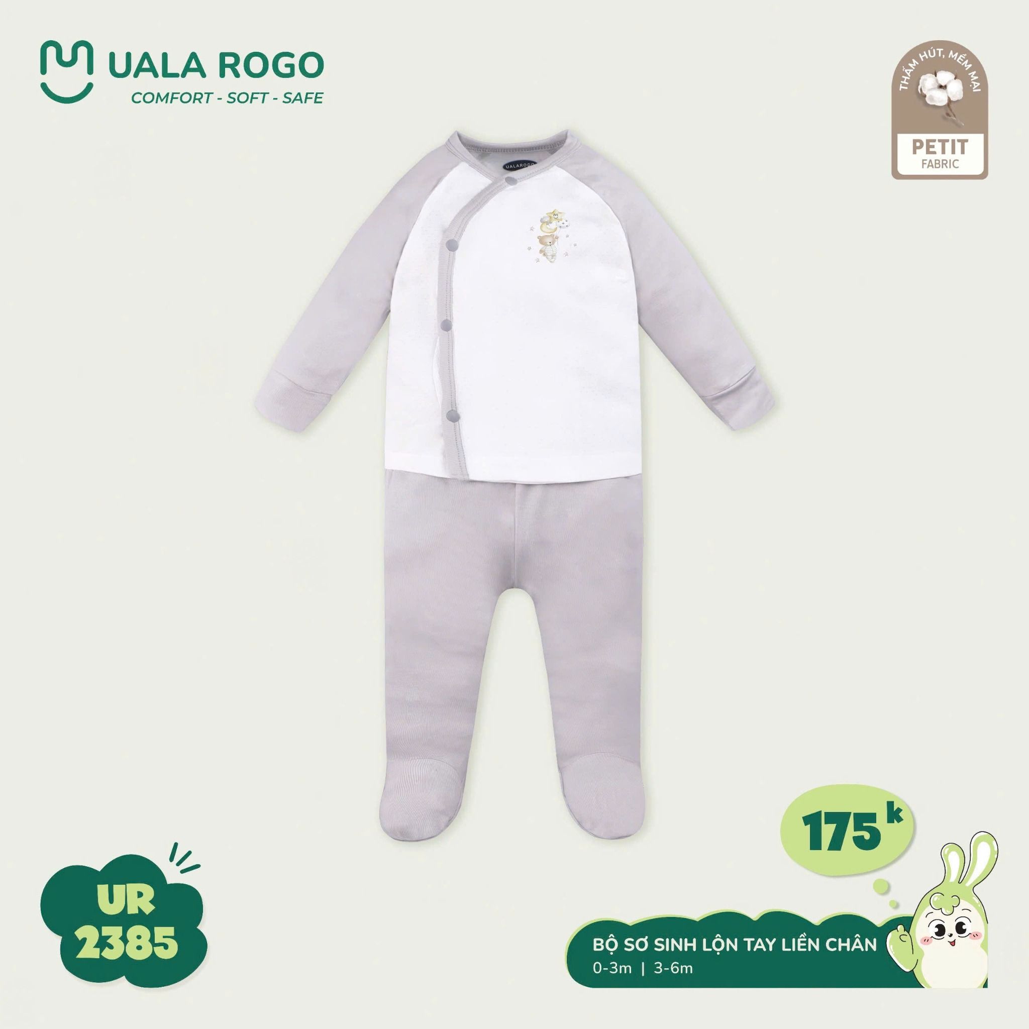 Bộ Sơ Sinh Cho Bé Liền Chân UR 2385