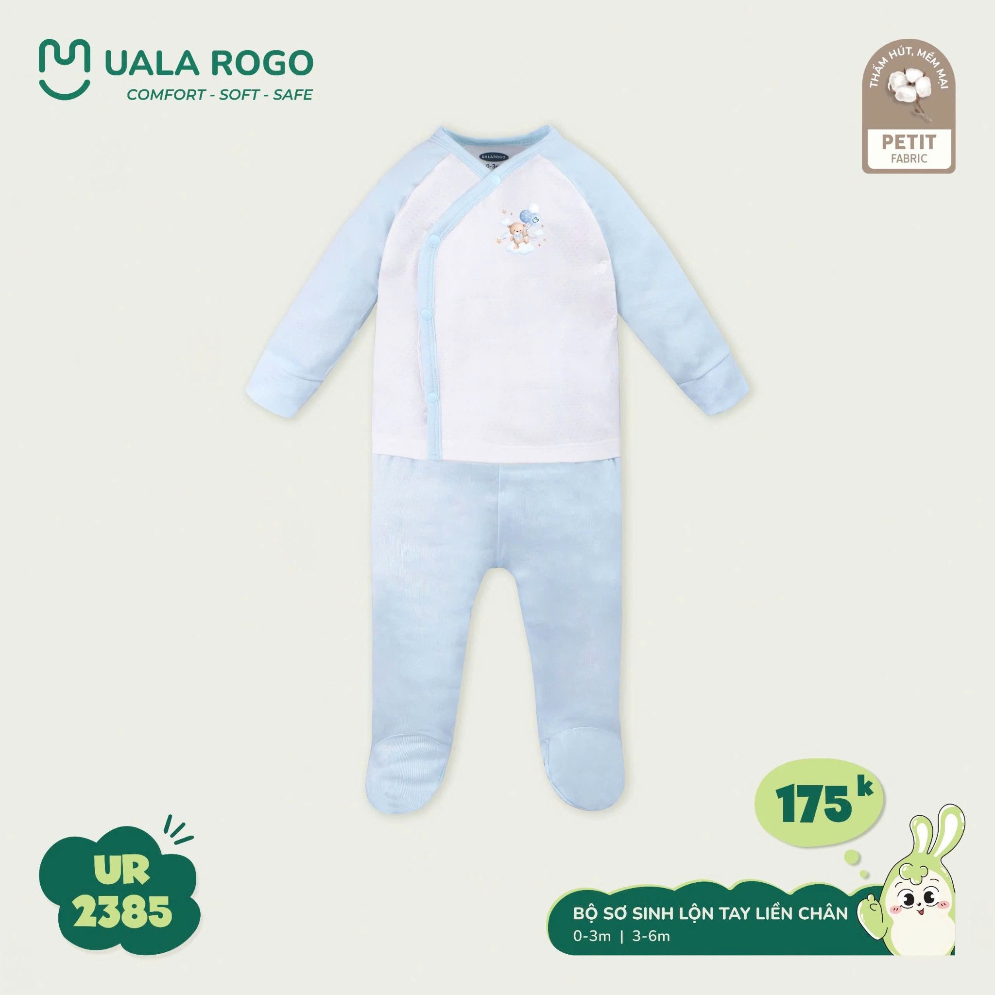 Bộ Sơ Sinh Cho Bé Liền Chân UR 2385