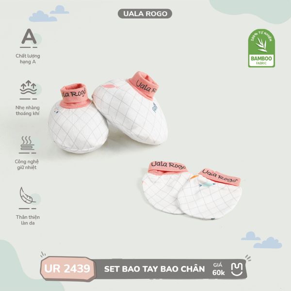  Set bao tay bao chân hoạ tiết kẻ ô UR 2439 