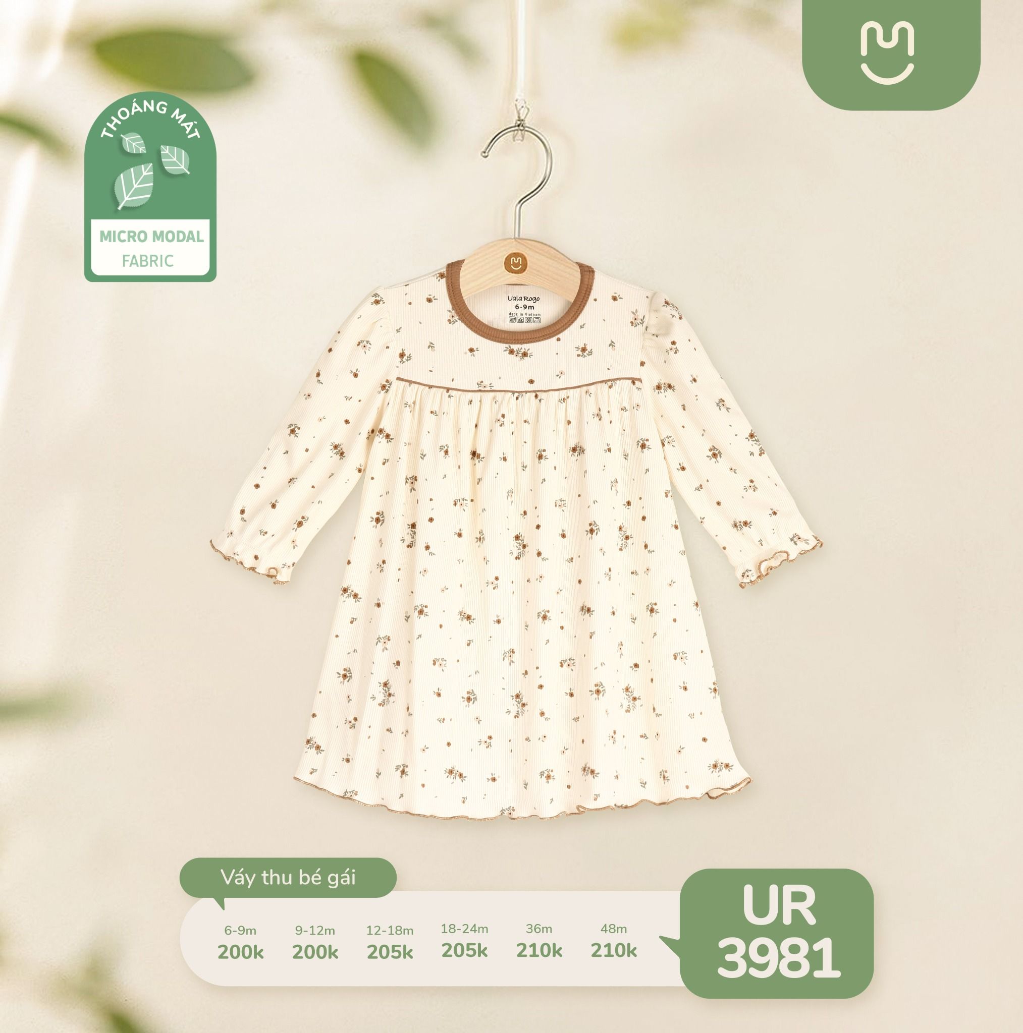 Váy hoa nhí dài tay UR 3981