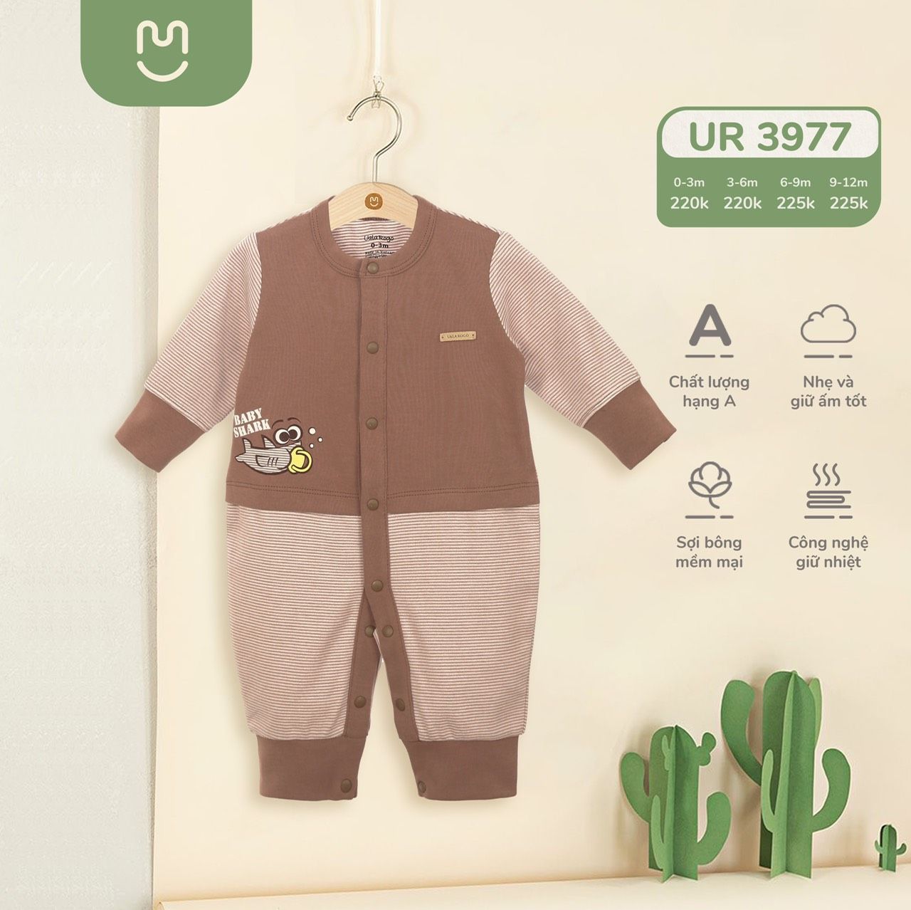  Body cotton nỉ BabyShark UR 3977 