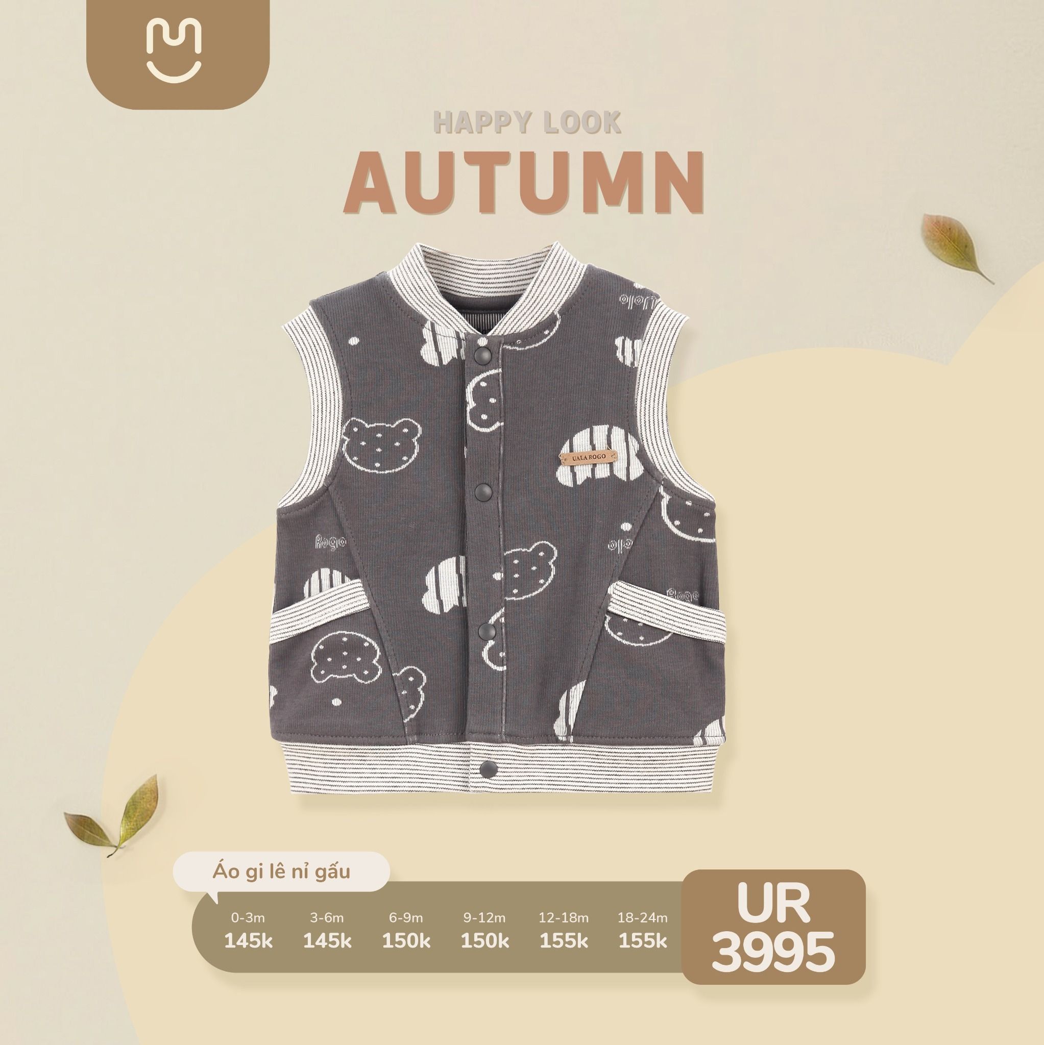  Áo gile cotton nỉ gấu UR 3995 