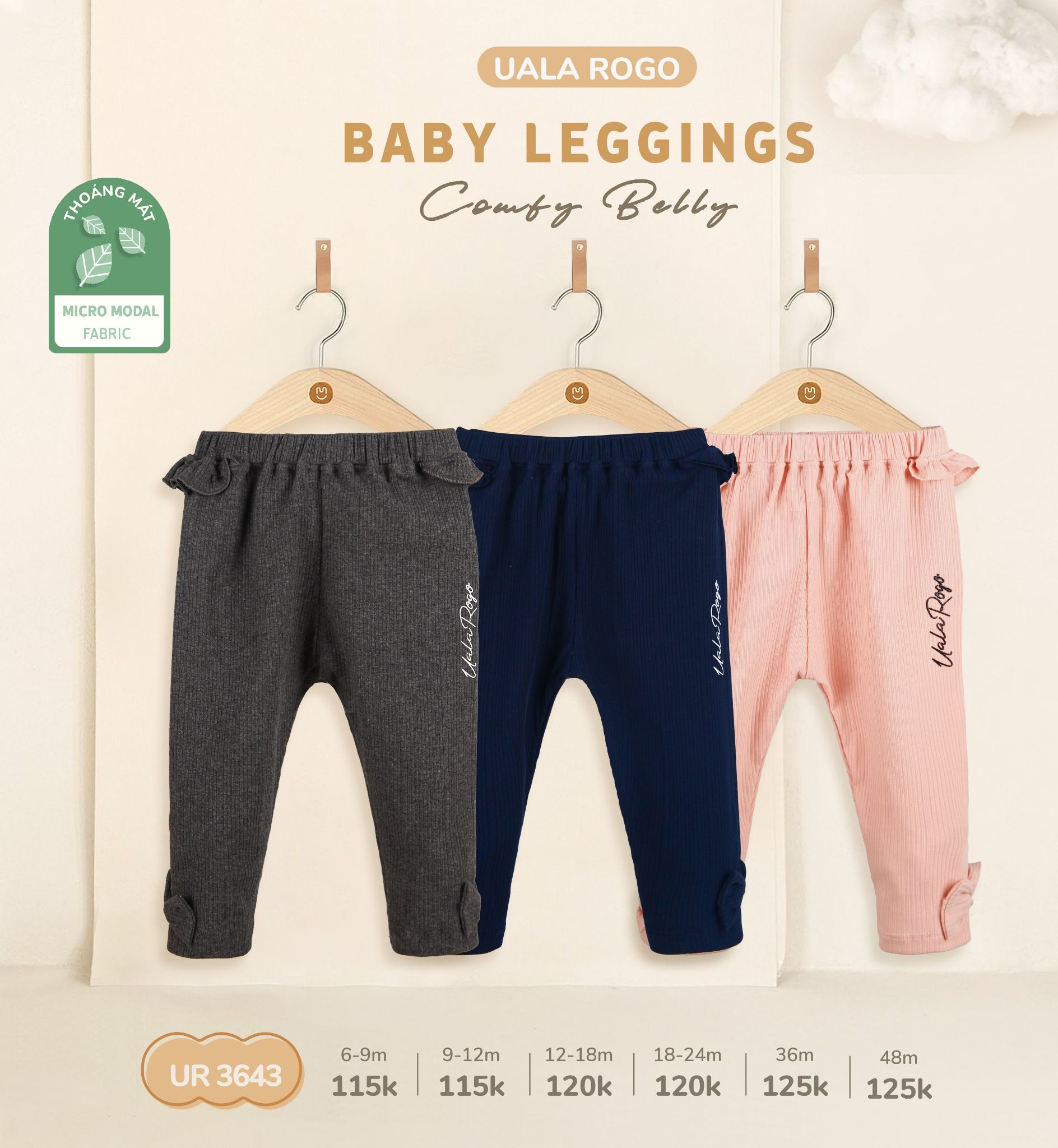  Quần legging gắn nơ cho bé giá UR 3643 