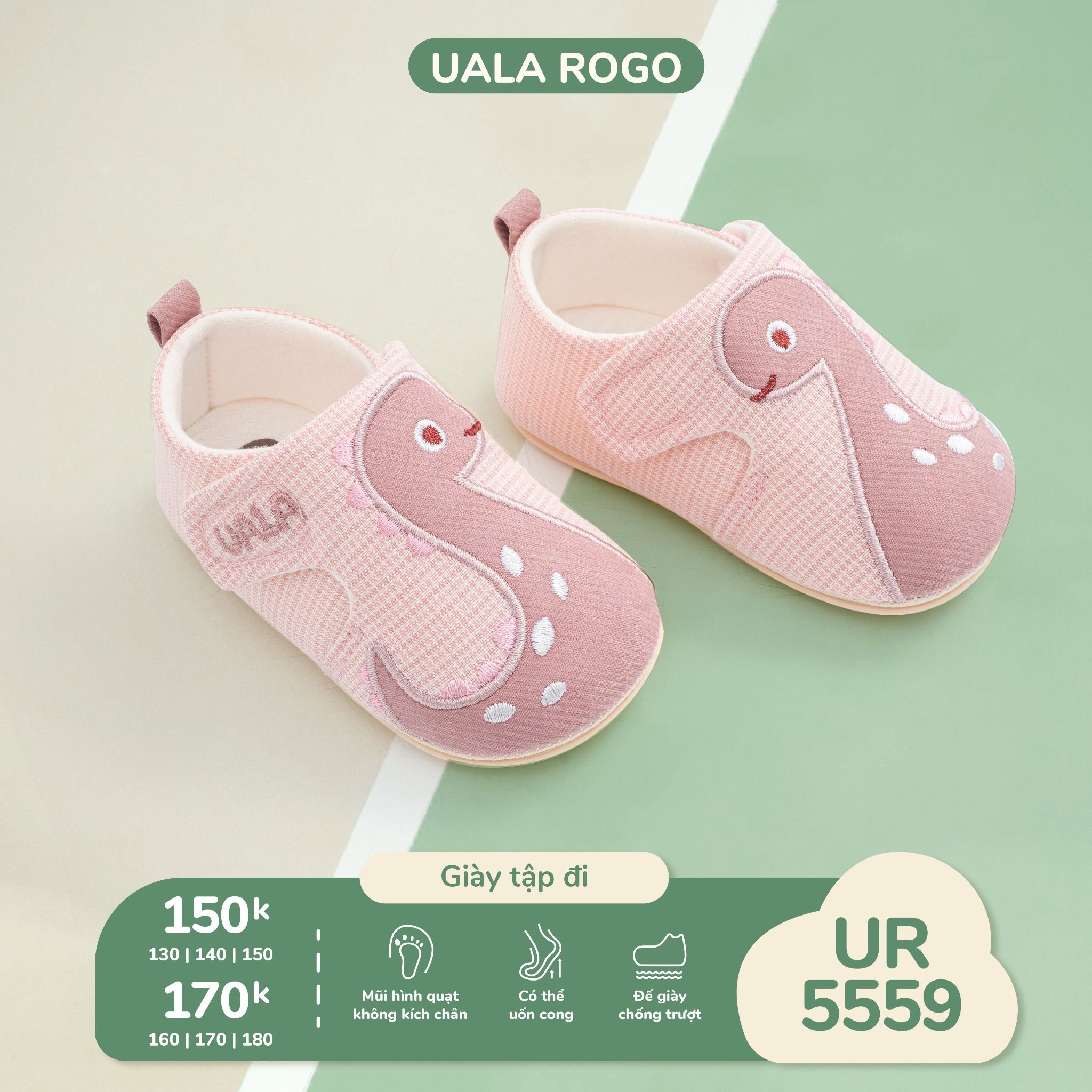 Giày tập đi hoạ tiết khủng long UR 5559