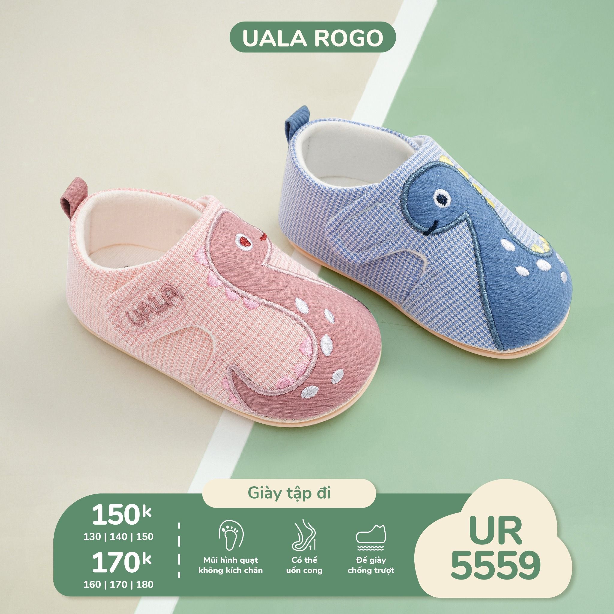 Giày tập đi hoạ tiết khủng long UR 5559