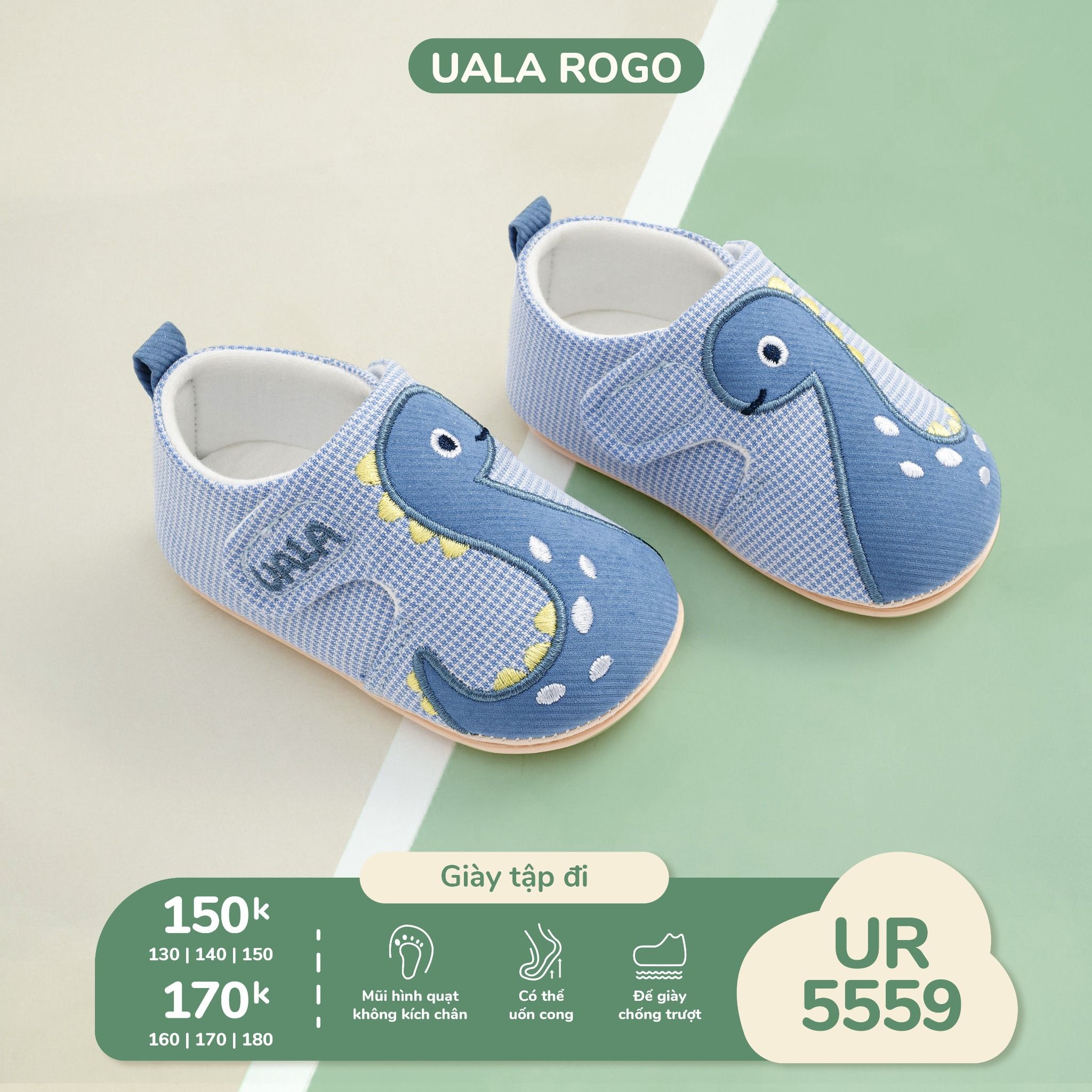 Giày tập đi hoạ tiết khủng long UR 5559