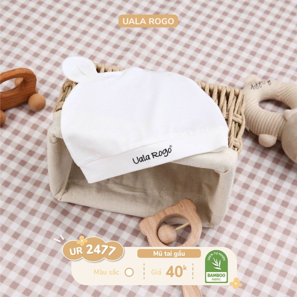 Mũ tai gấu trắng trơn UR 2477