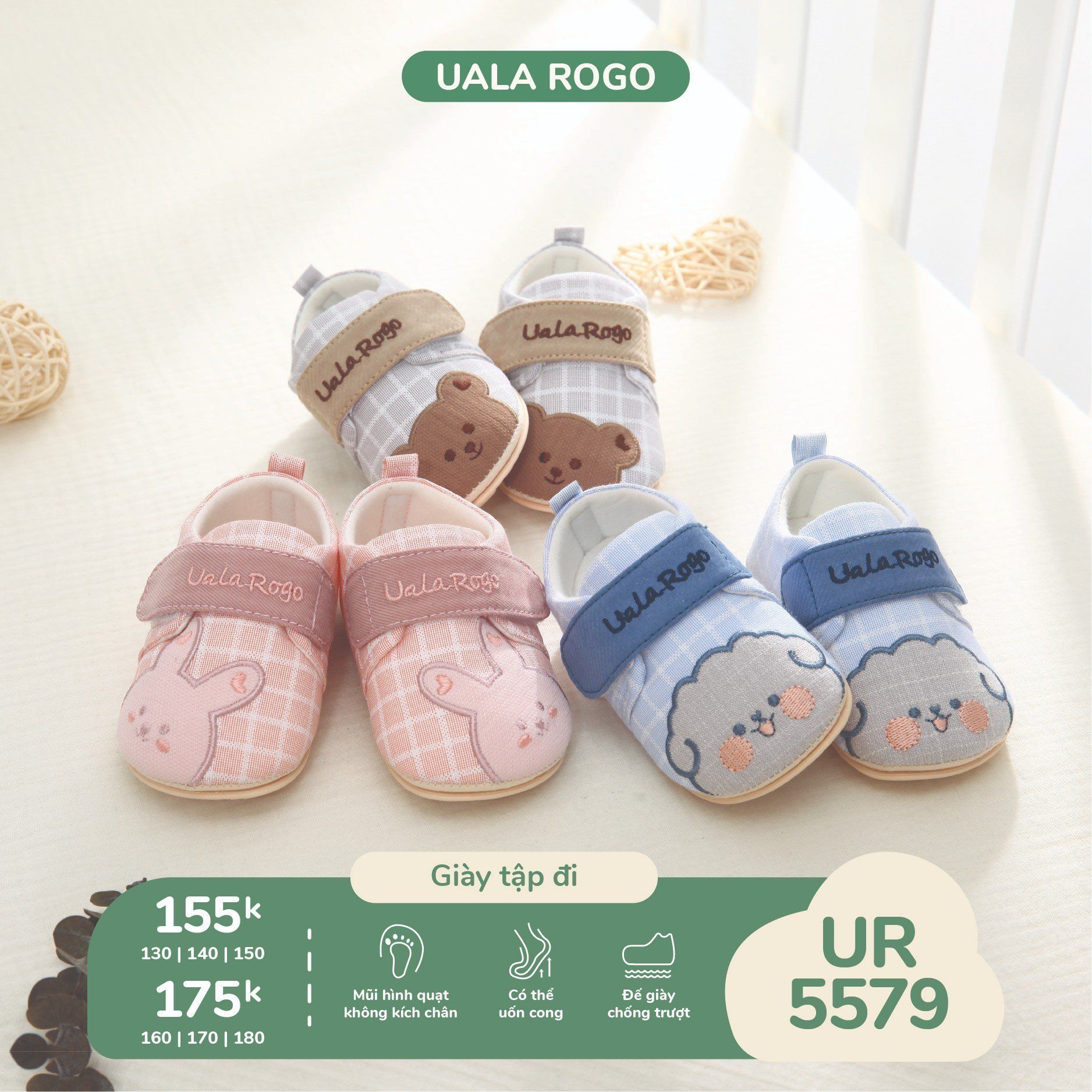 Giày Tập Đi Gấu Thỏ UR 5579