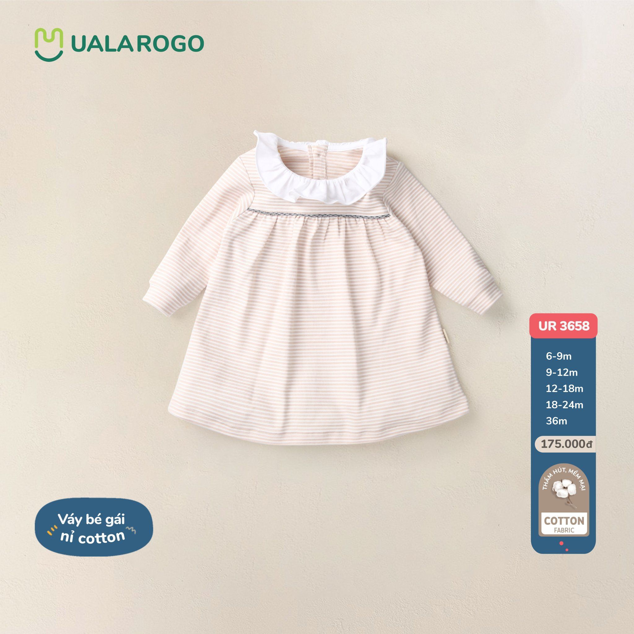 Váy Nỉ Kẻ Cổ Bèo UR 3658
