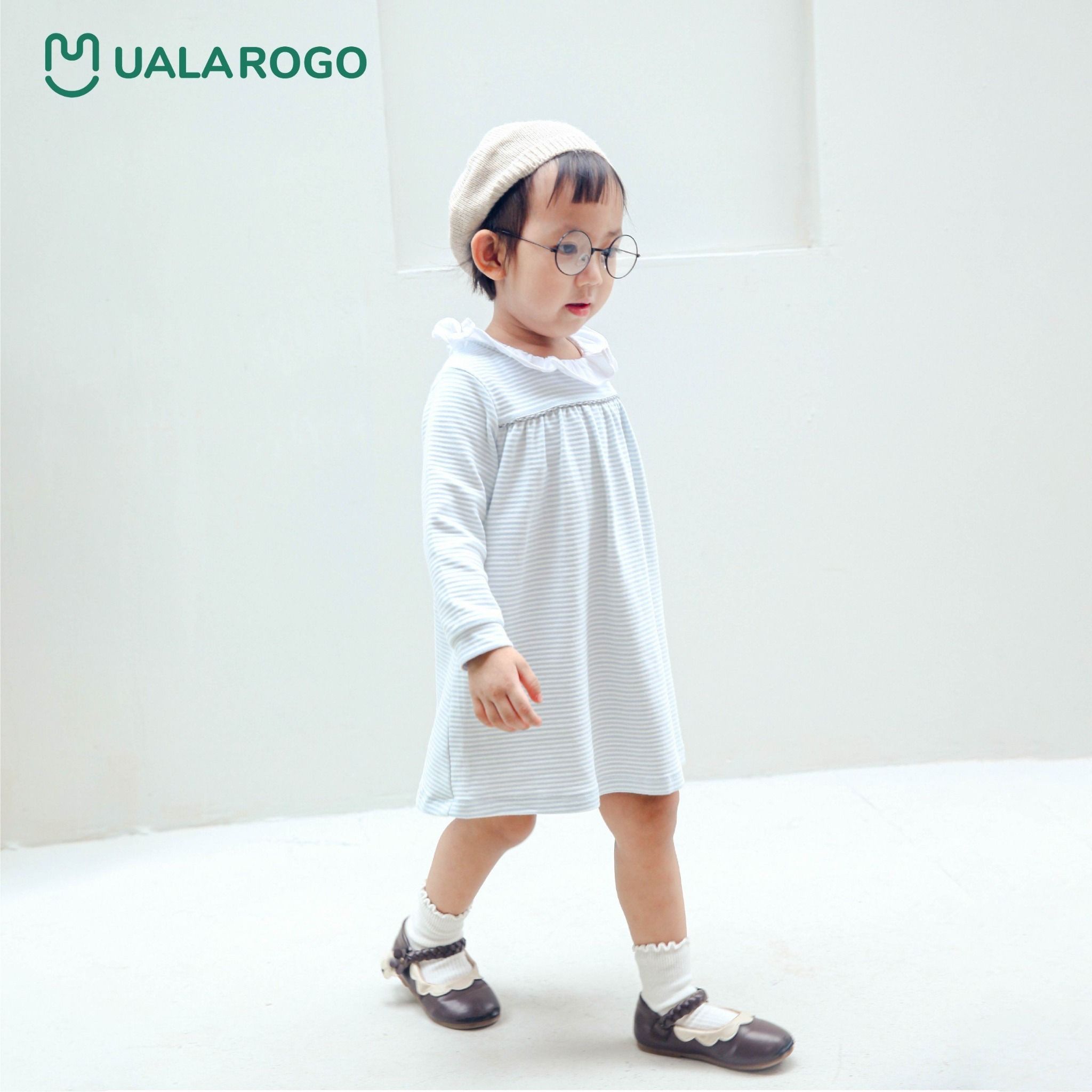 Váy Nỉ Kẻ Cổ Bèo UR 3658