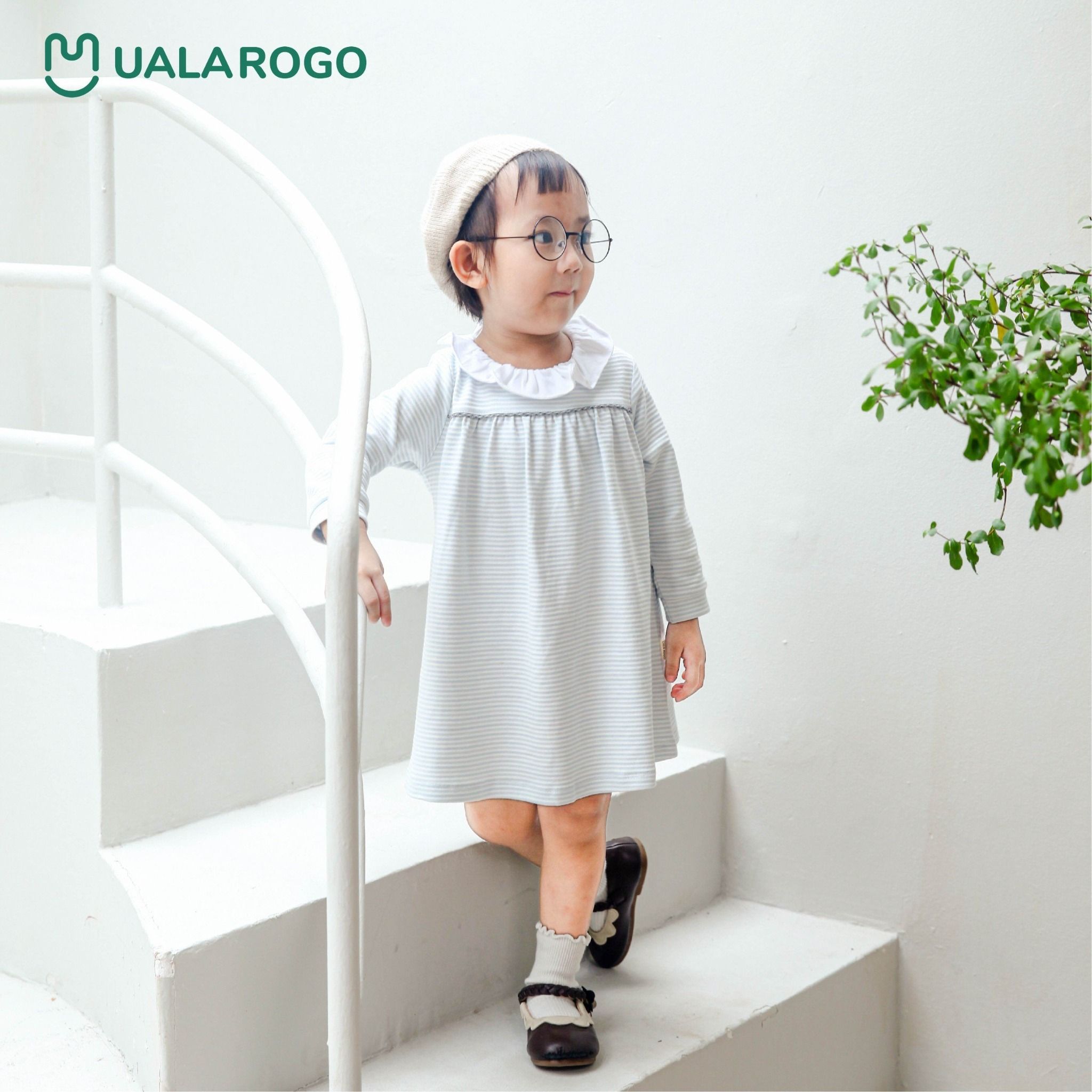 Váy Nỉ Kẻ Cổ Bèo UR 3658