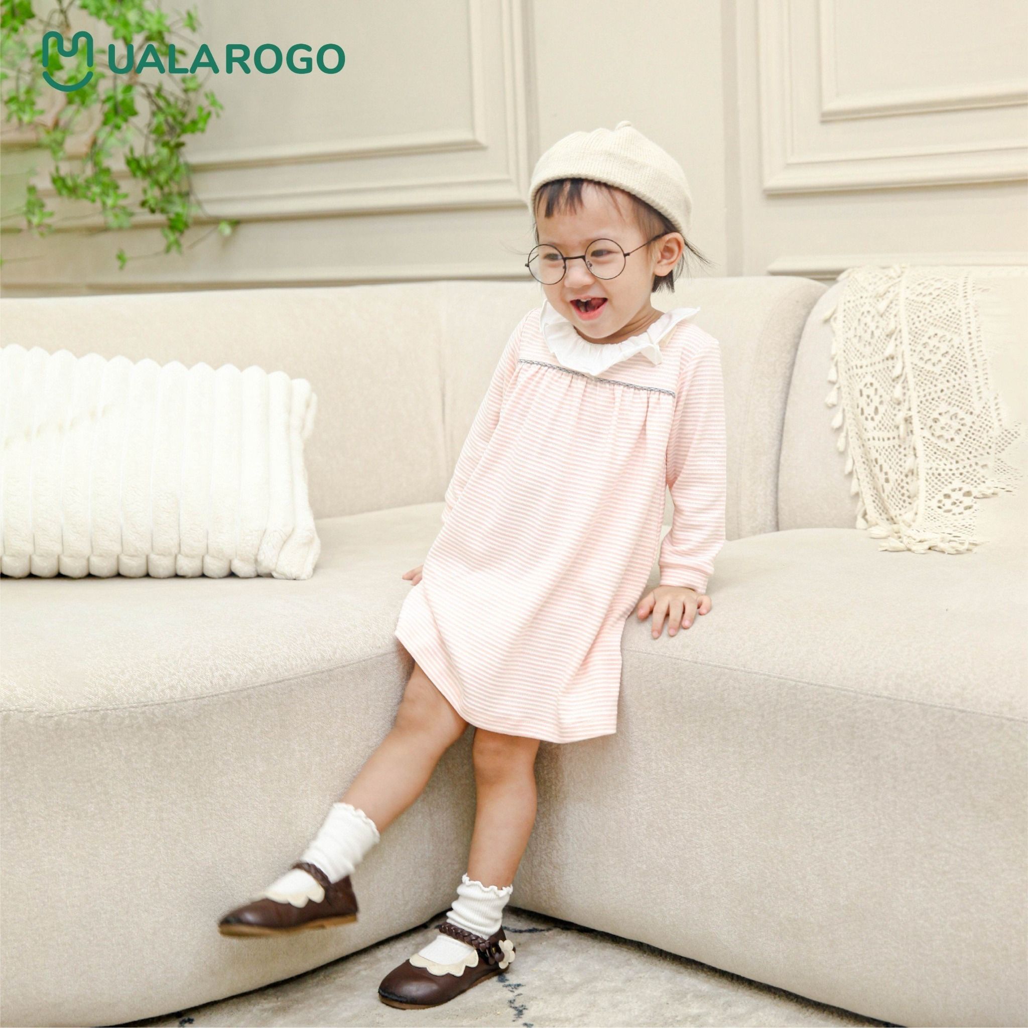 Váy Nỉ Kẻ Cổ Bèo UR 3658