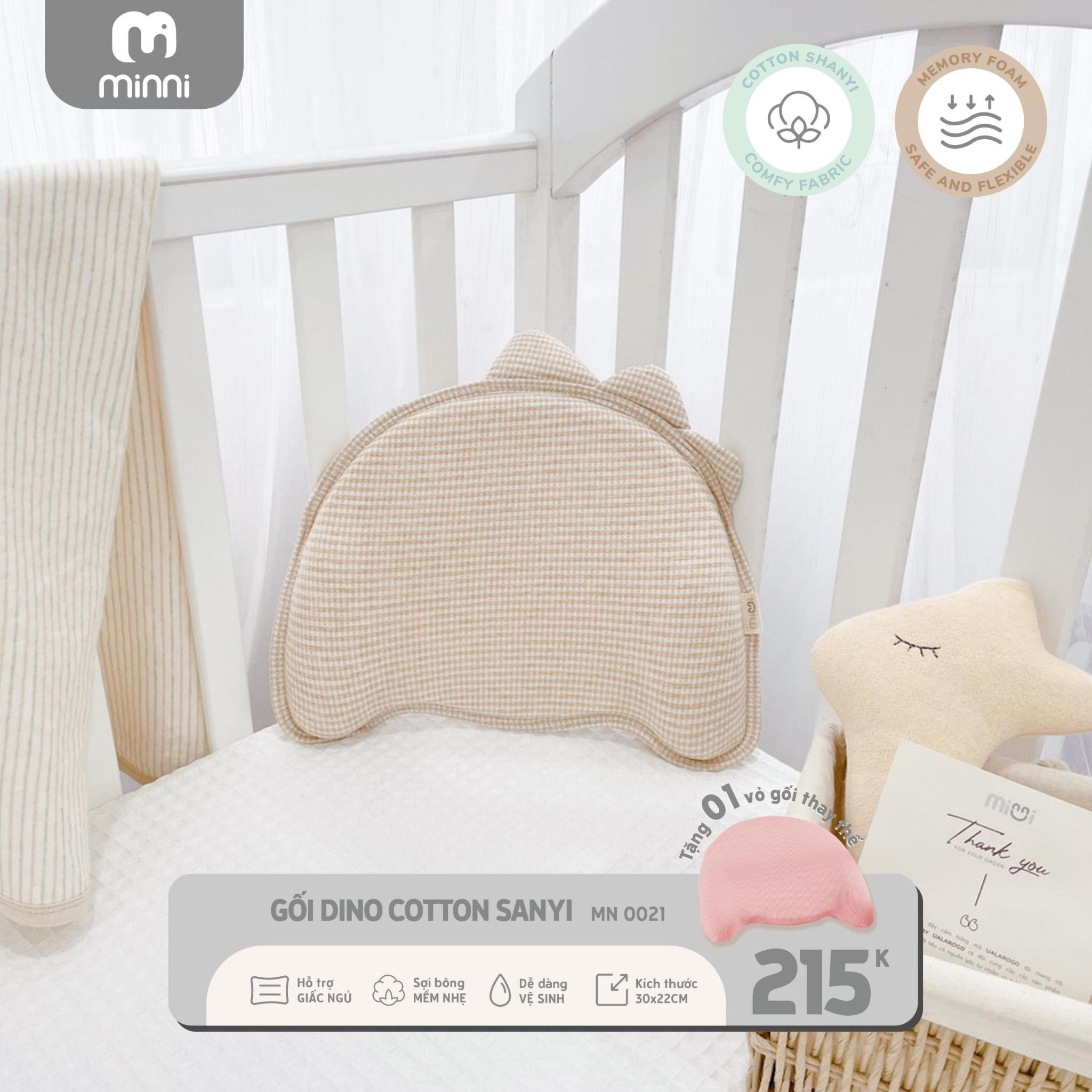 Gối Dino Cotton Sanyi MN 0021