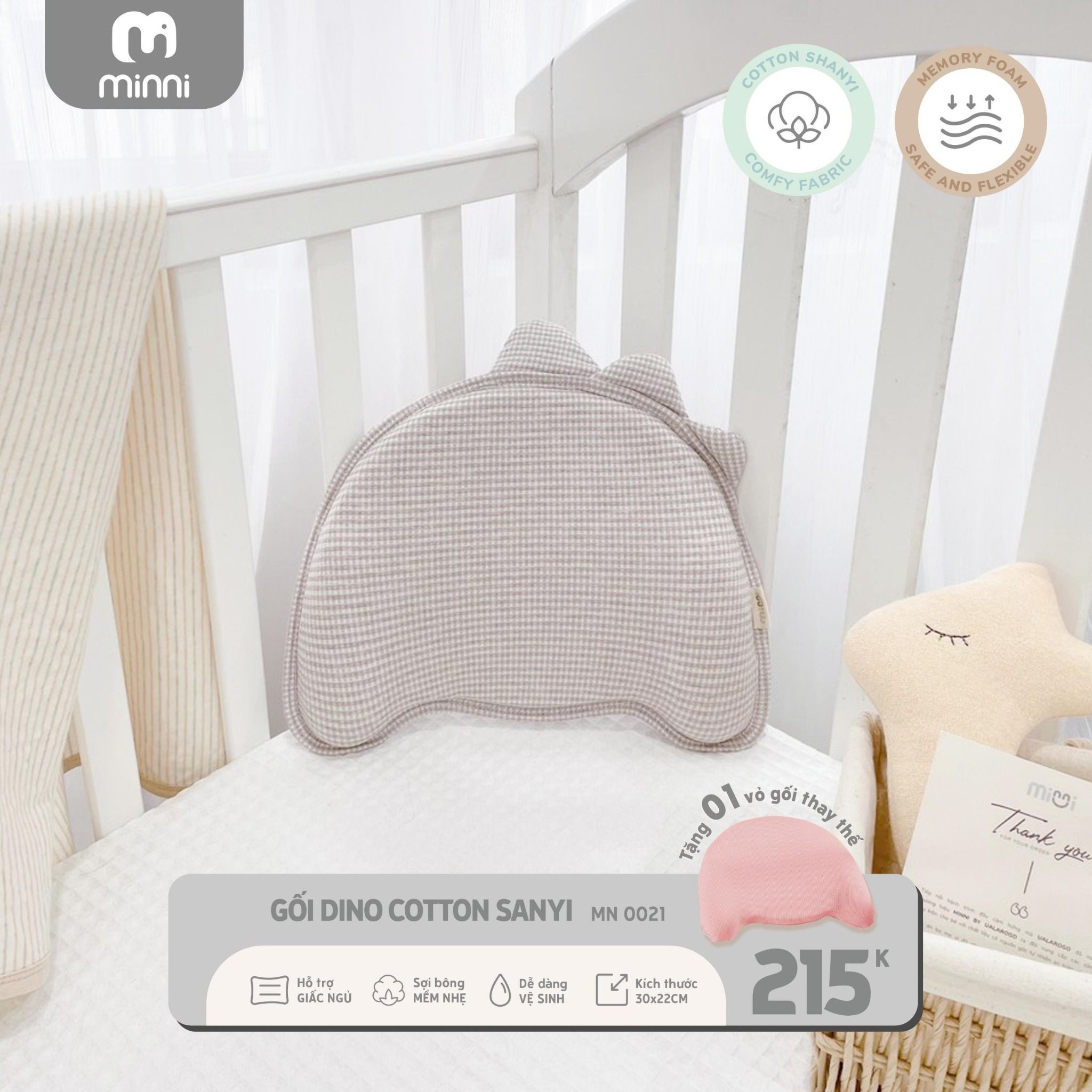 Gối Dino Cotton Sanyi MN 0021