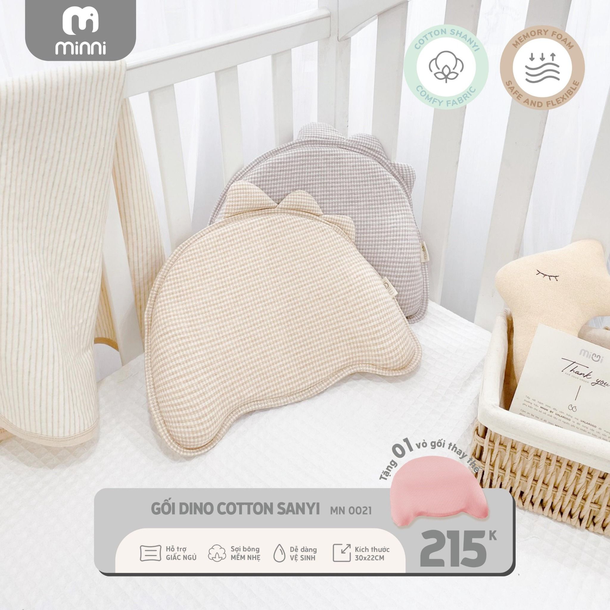 Gối Dino Cotton Sanyi MN 0021