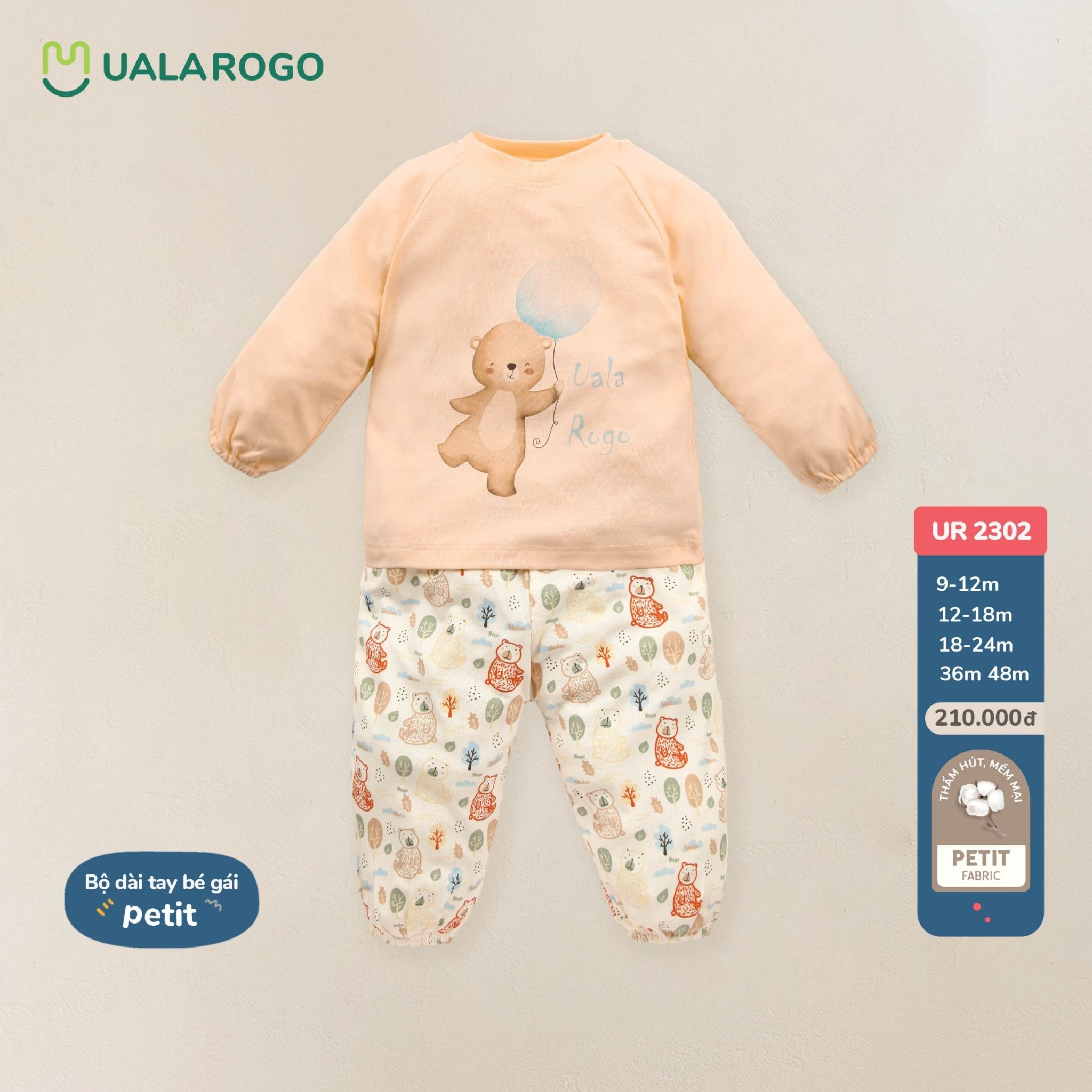 Bộ Dài Tay Bé Gái UR 2302