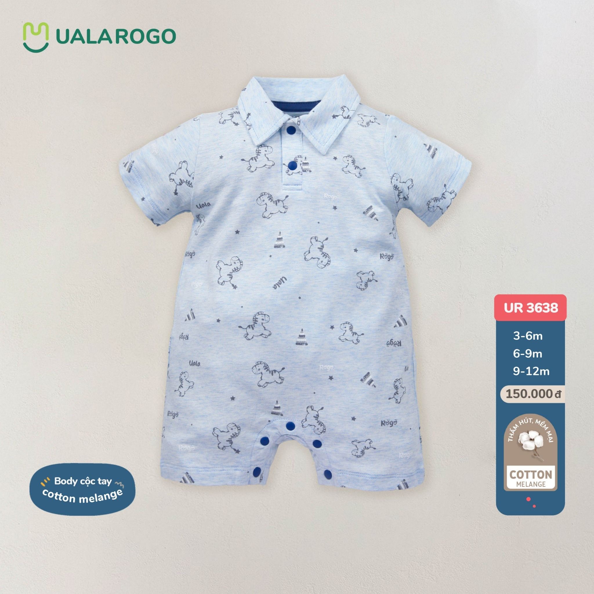 Bộ Body Cổ Cài Khuy Cho Bé UR 3638