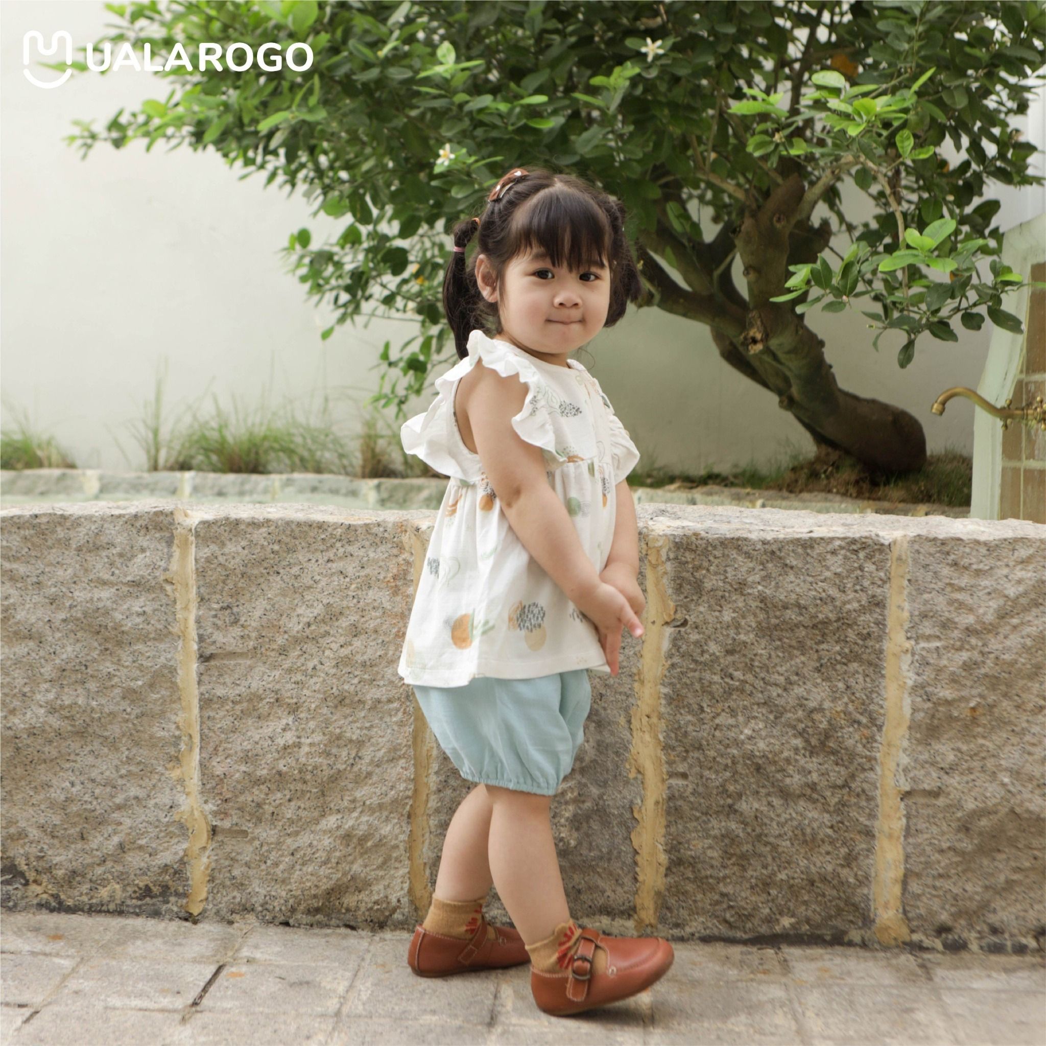 Bộ Cộc Bé Gái Xô Bamboo Họa Tiết UR 2122