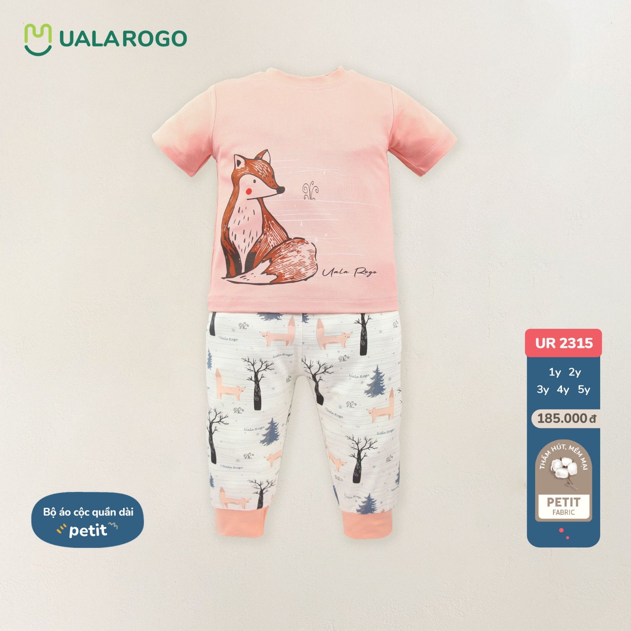 Bộ Áo Cộc Quần Dài In Hình Voi Ngựa Cáo UR 2315