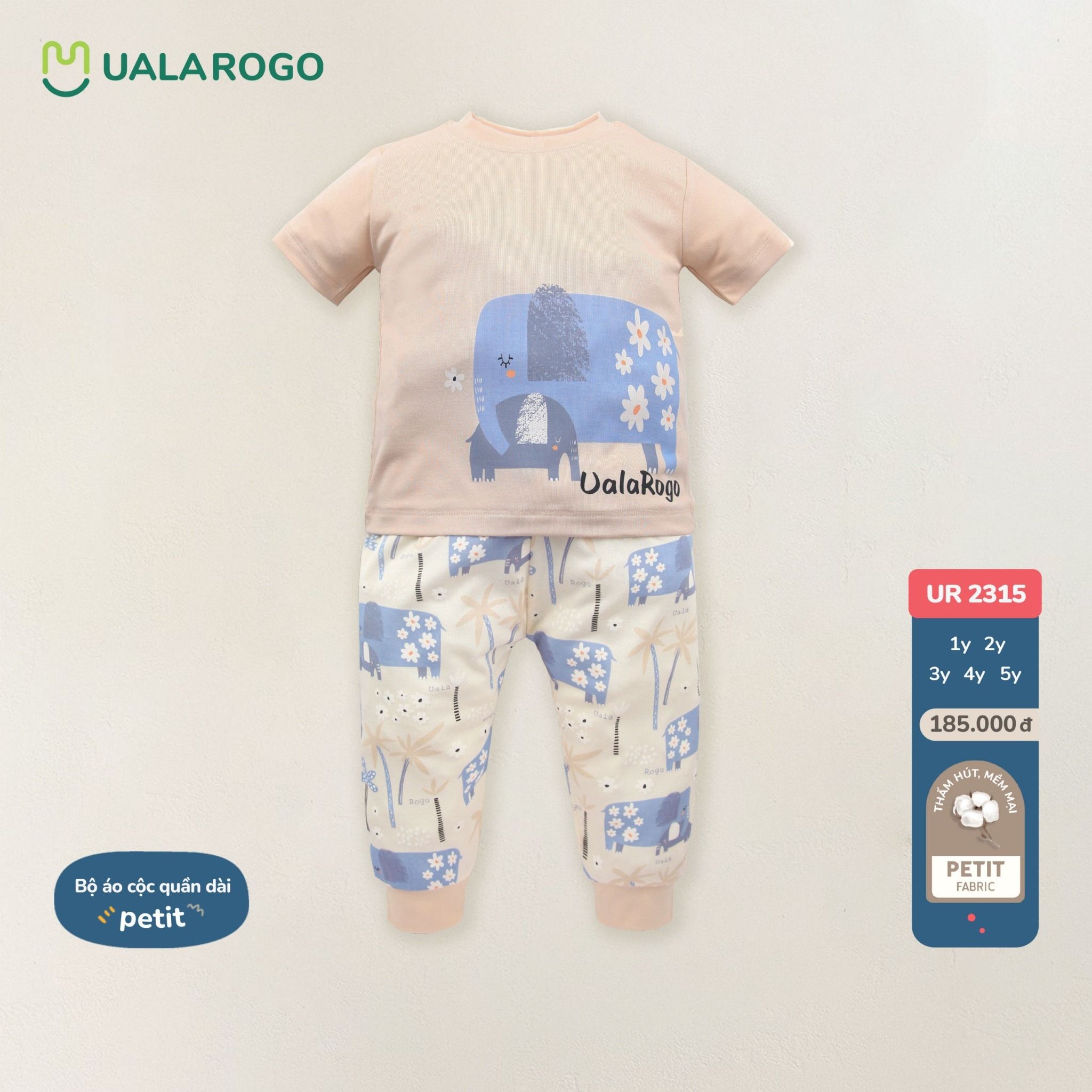 Bộ Áo Cộc Quần Dài In Hình Voi Ngựa Cáo UR 2315