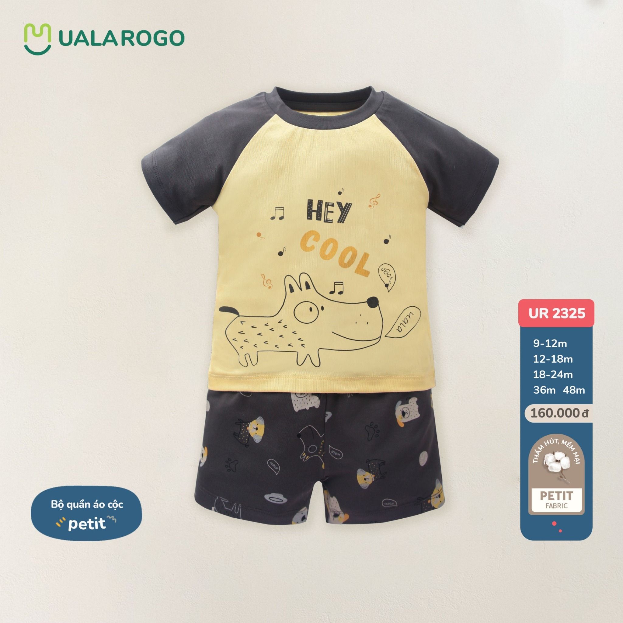 Bộ Quần Áo Cộc Petit Chú Chó Ngộ Nghĩnh UR 2325