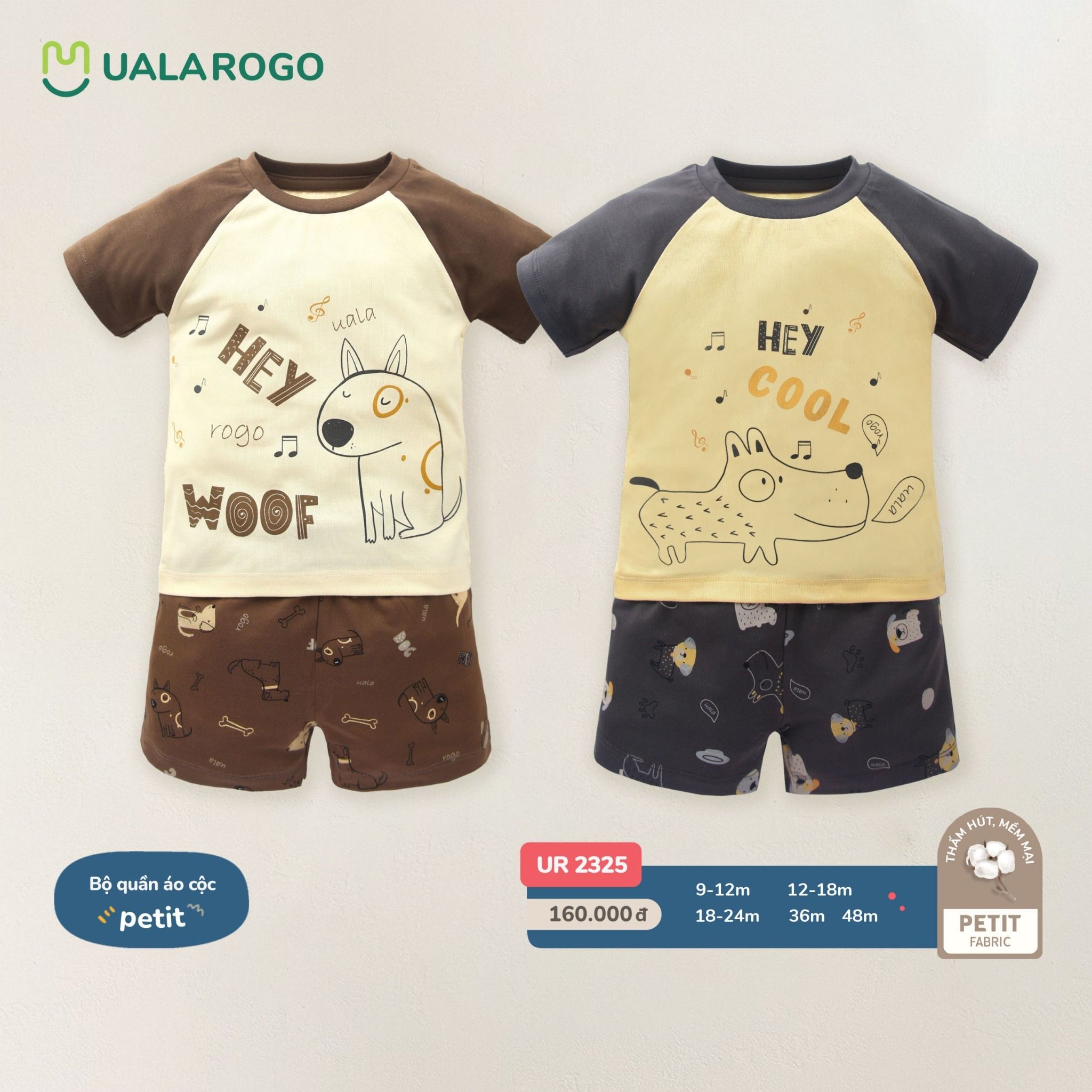 Bộ Quần Áo Cộc Petit Chú Chó Ngộ Nghĩnh UR 2325
