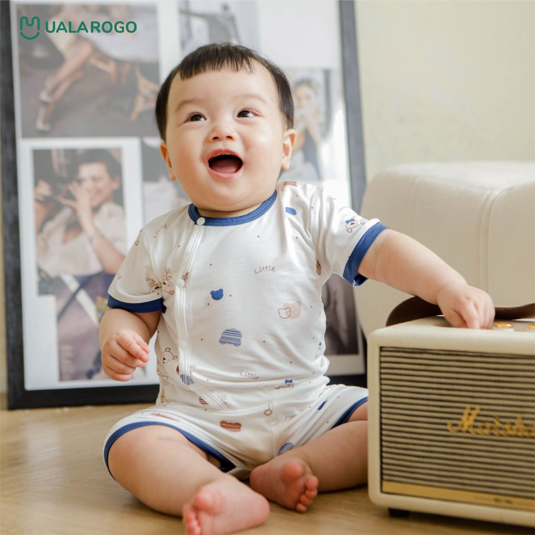 Bộ Cộc Tay Cài Chéo Gấu Ba Màu UR 2137