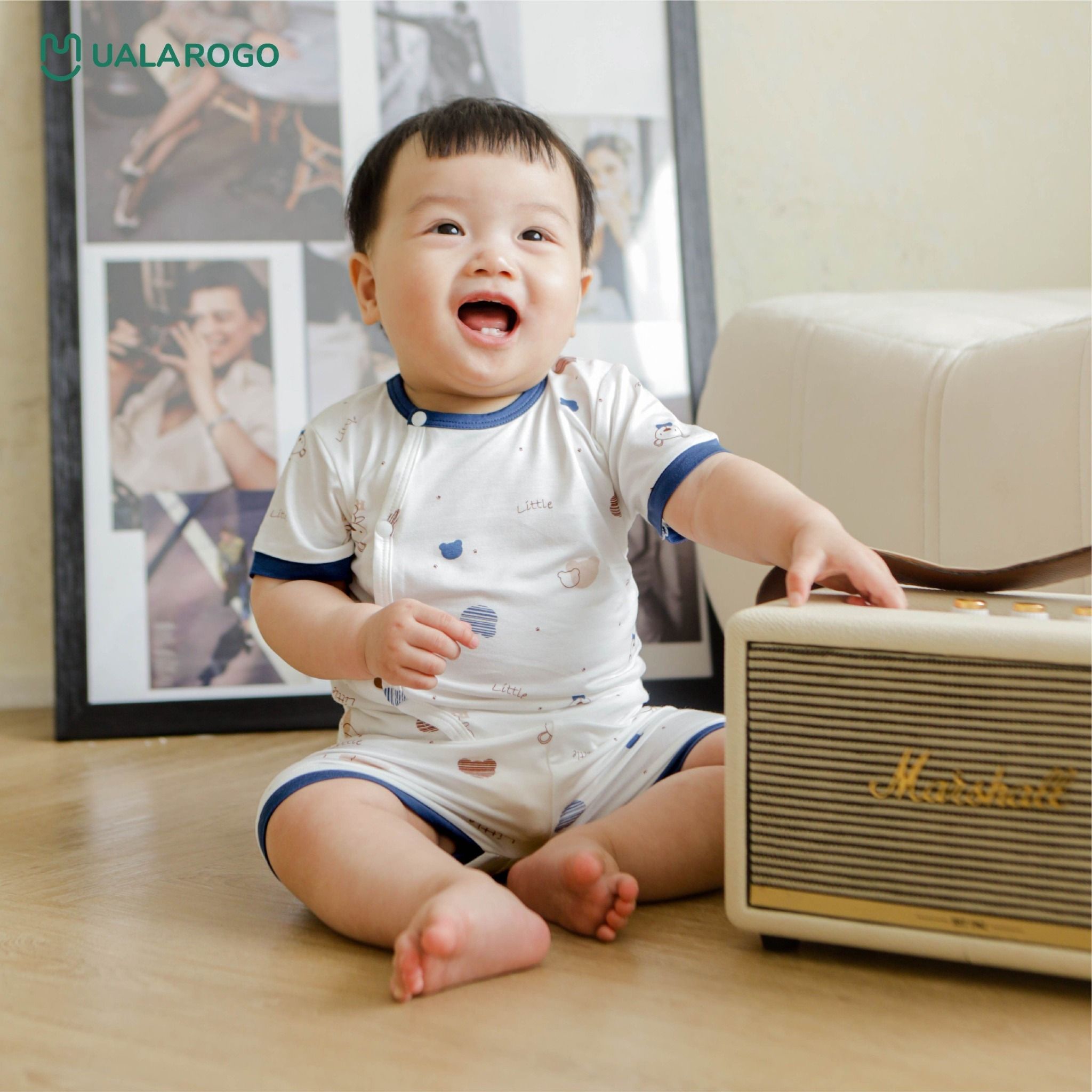 Bộ Cộc Tay Cài Chéo Gấu Ba Màu UR 2137