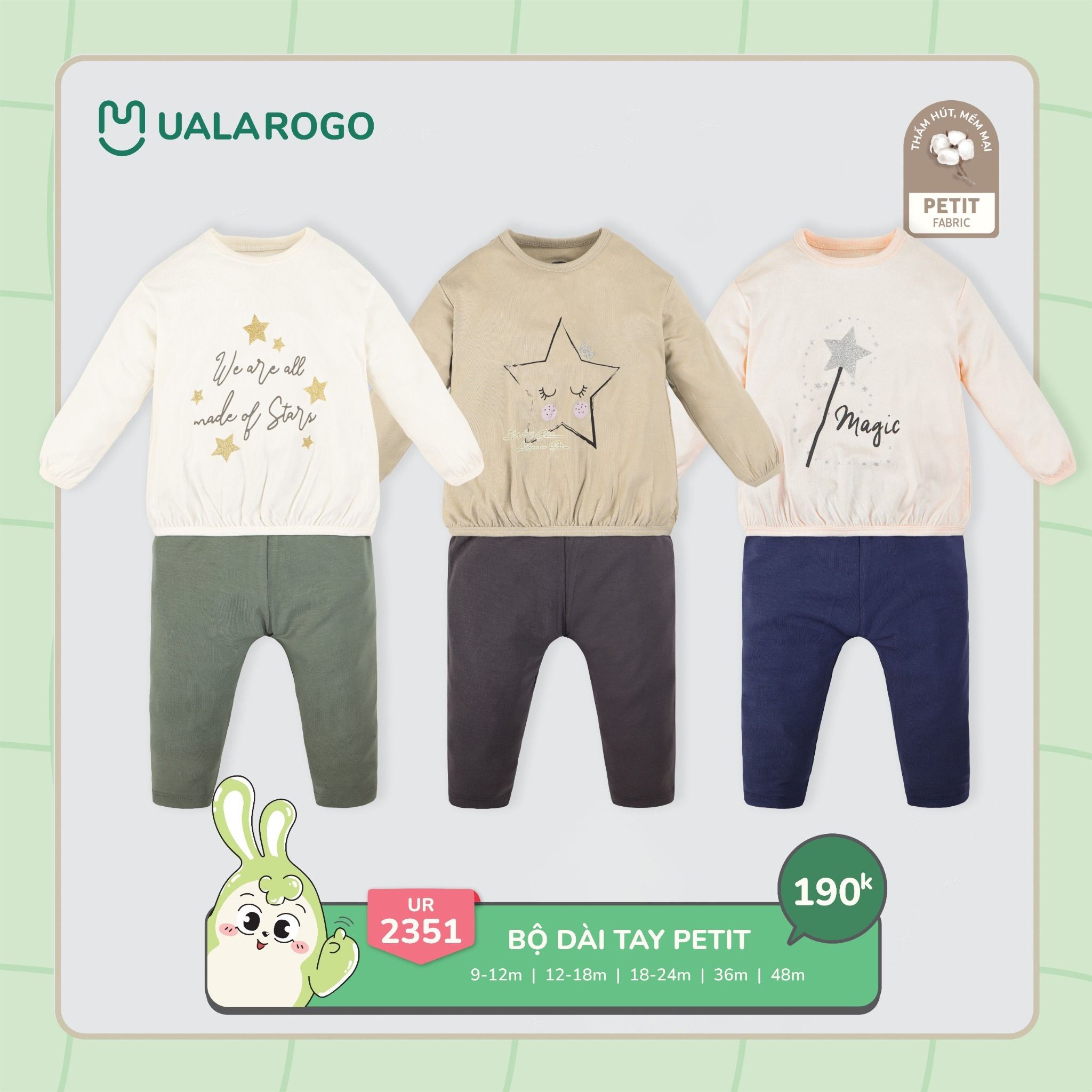 Bộ Dài Tay Cho Bé Petit 2351