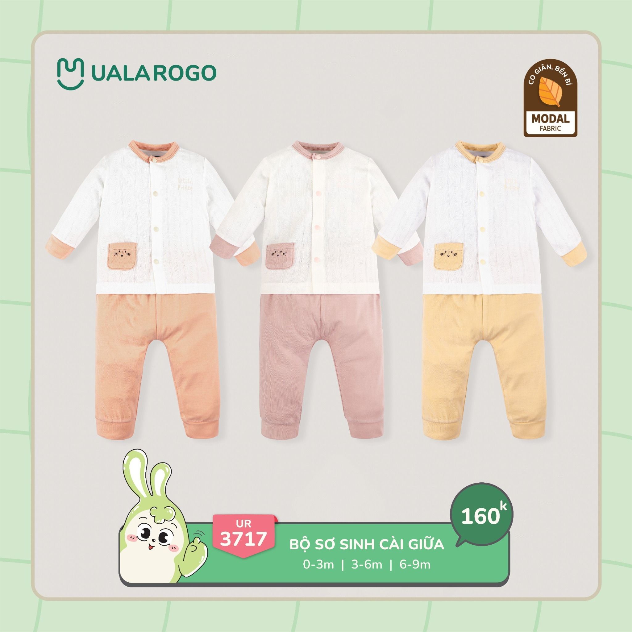 Bộ Sơ Sinh Cài Giữa UR 3717