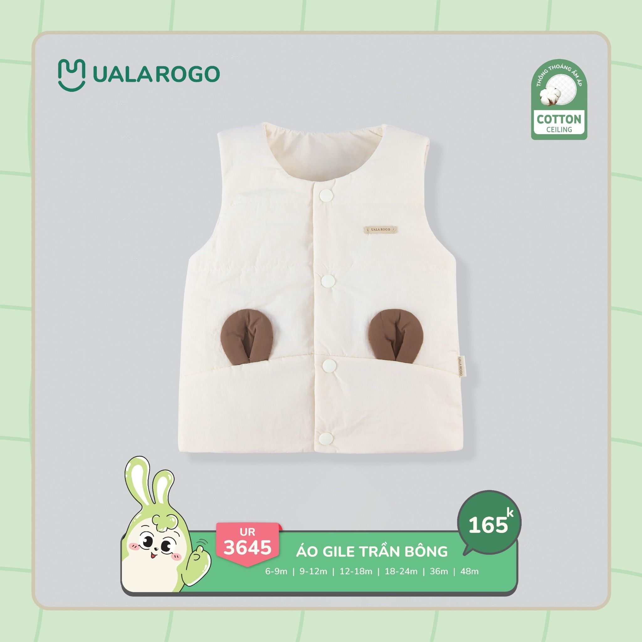 Áo Gile Cho Bé Tai Gấu UR 3645
