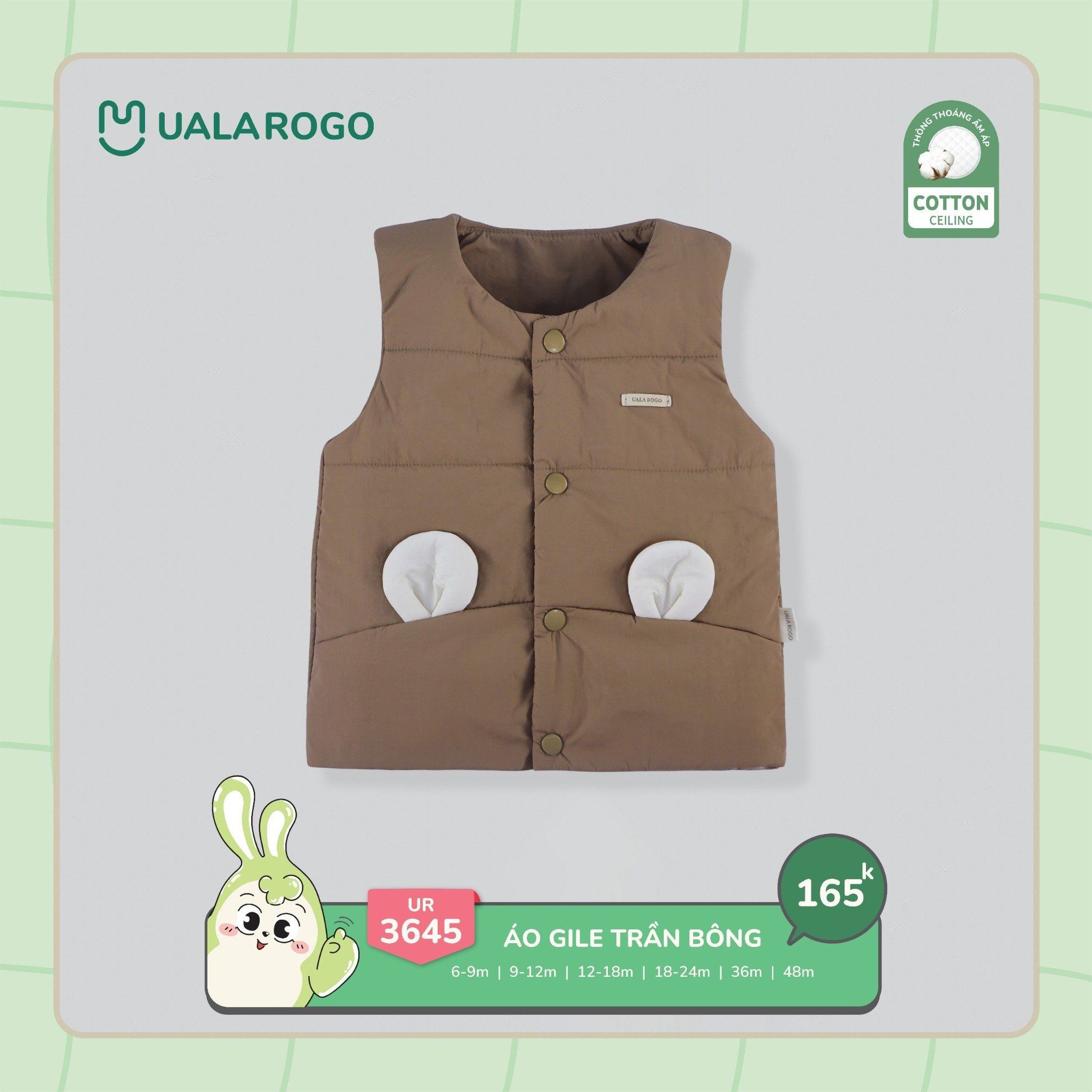 Áo Gile Cho Bé Tai Gấu UR 3645