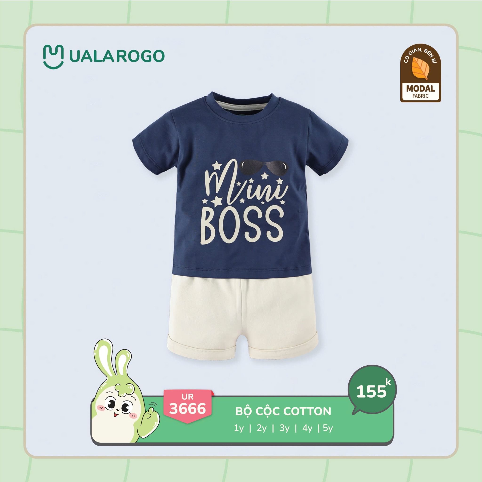 Bộ Cộc Tay Cotton Cho Bé UR 3666