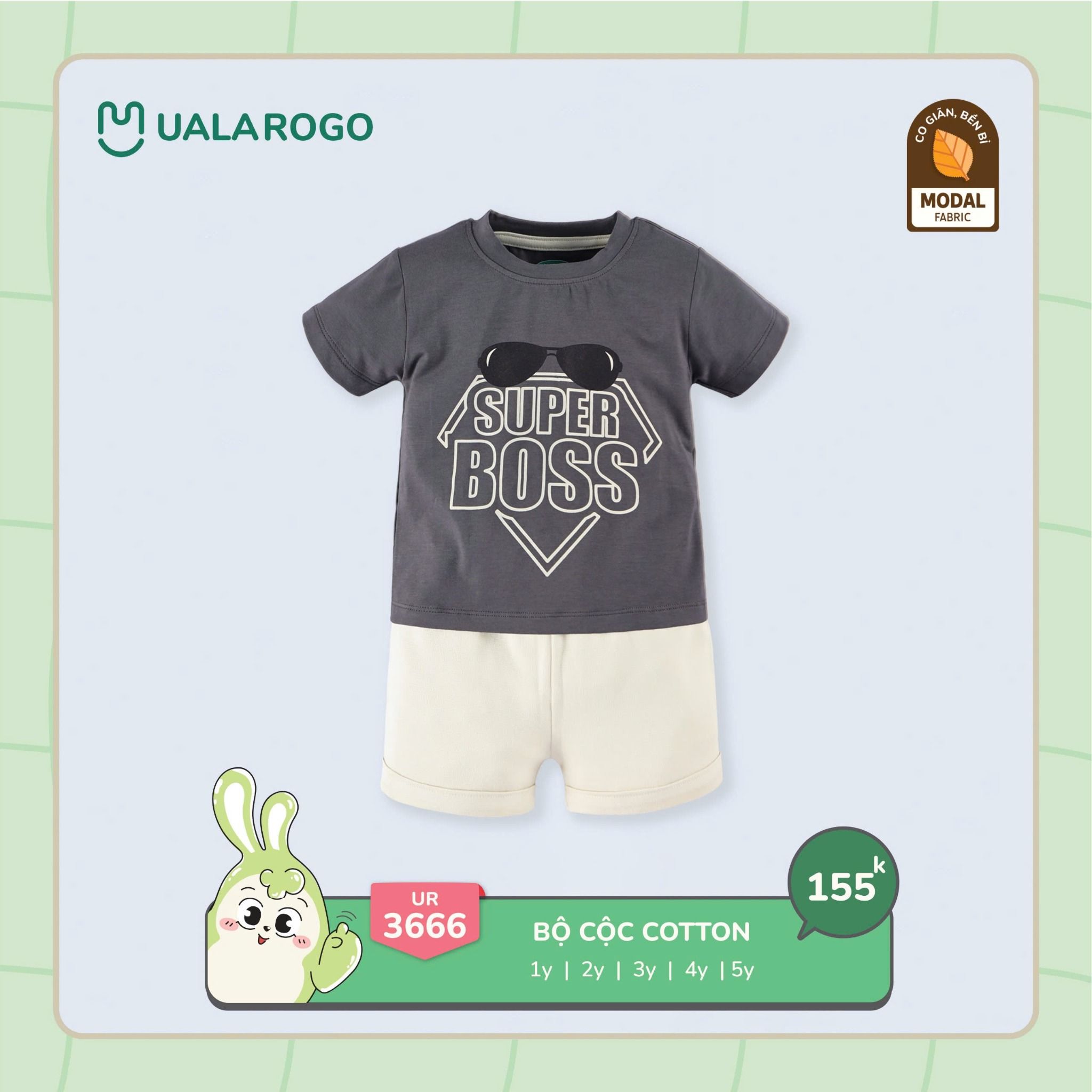 Bộ Cộc Tay Cotton Cho Bé UR 3666