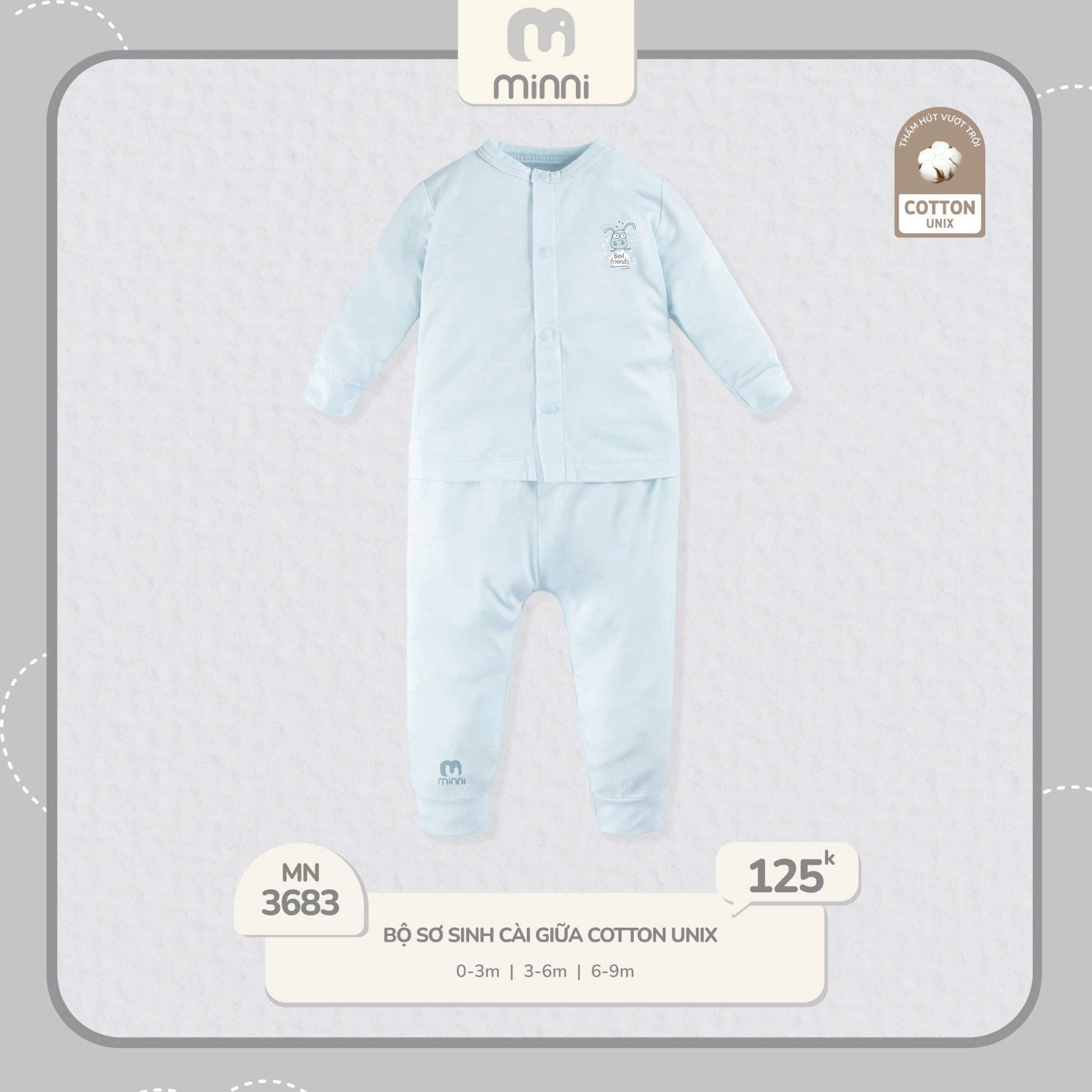 Bộ Sơ Sinh Cài Giữa UR 3683
