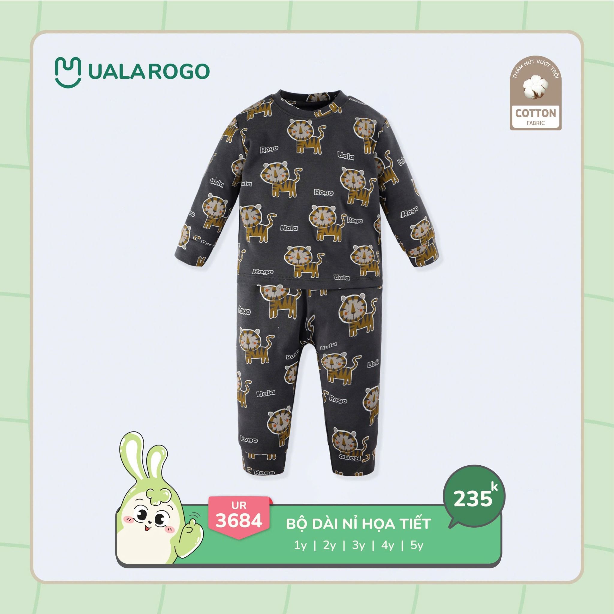 Bộ Dài Tay Nỉ Hoạ Tiết UR 3684