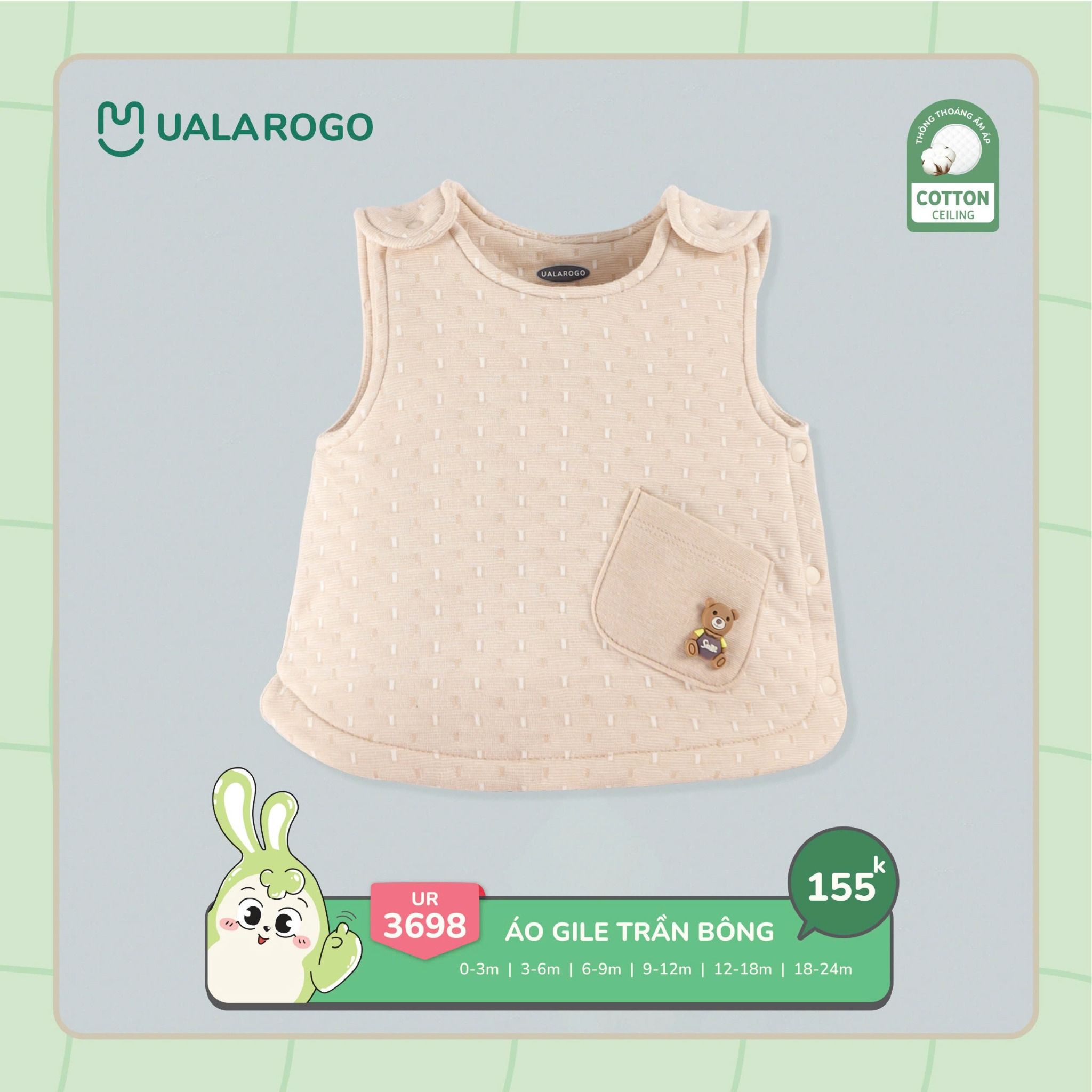 Áo Gile Trần Bông Cho Bé UR 3698