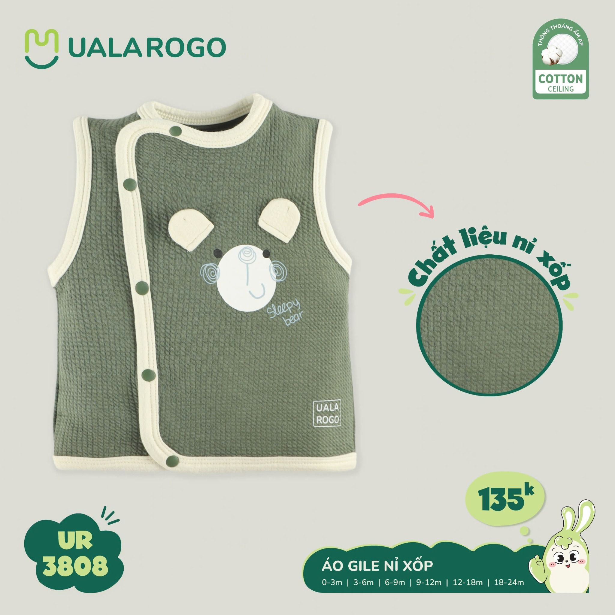 Áo Gile Cài Chéo Cho Bé UR 3808