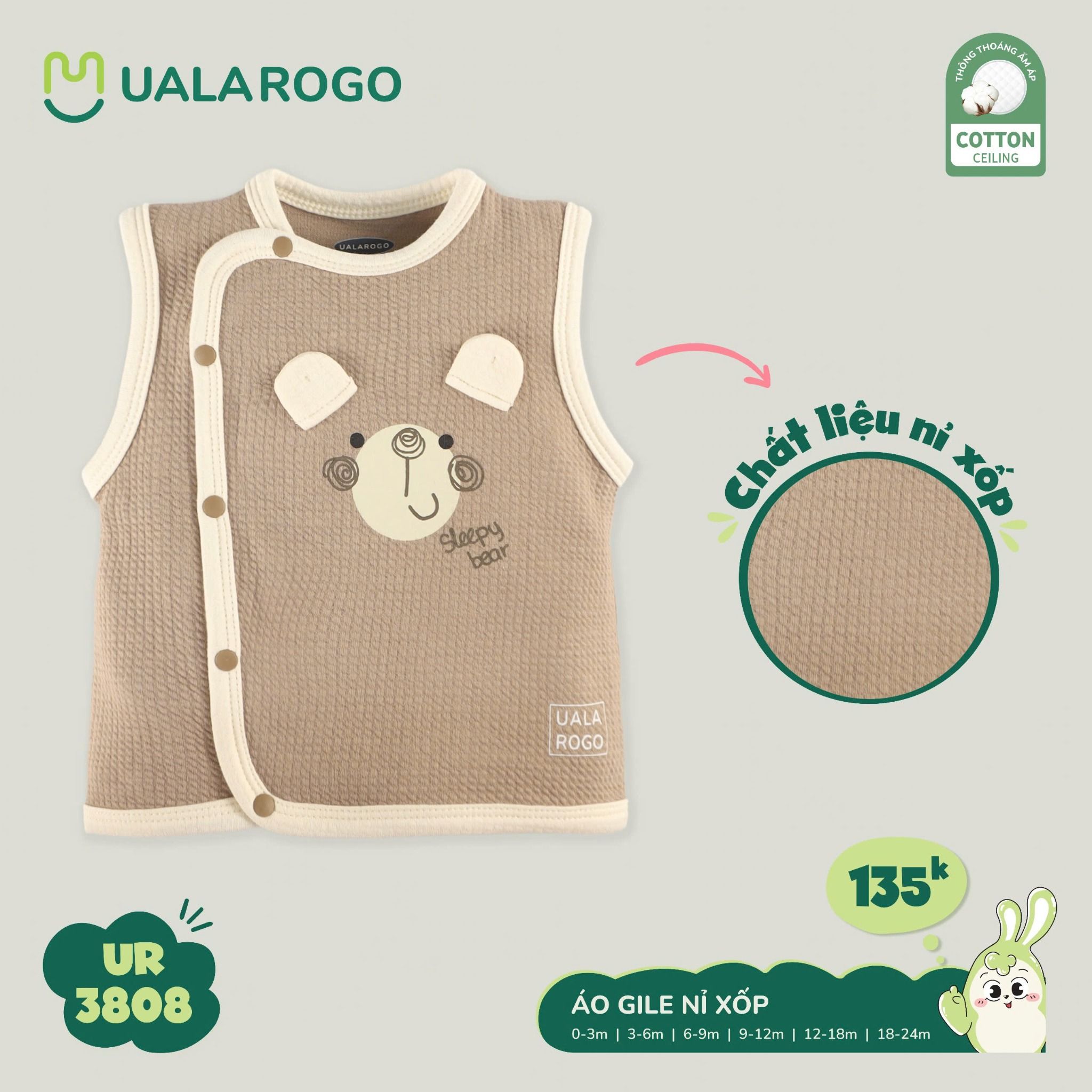 Áo Gile Cài Chéo Cho Bé UR 3808