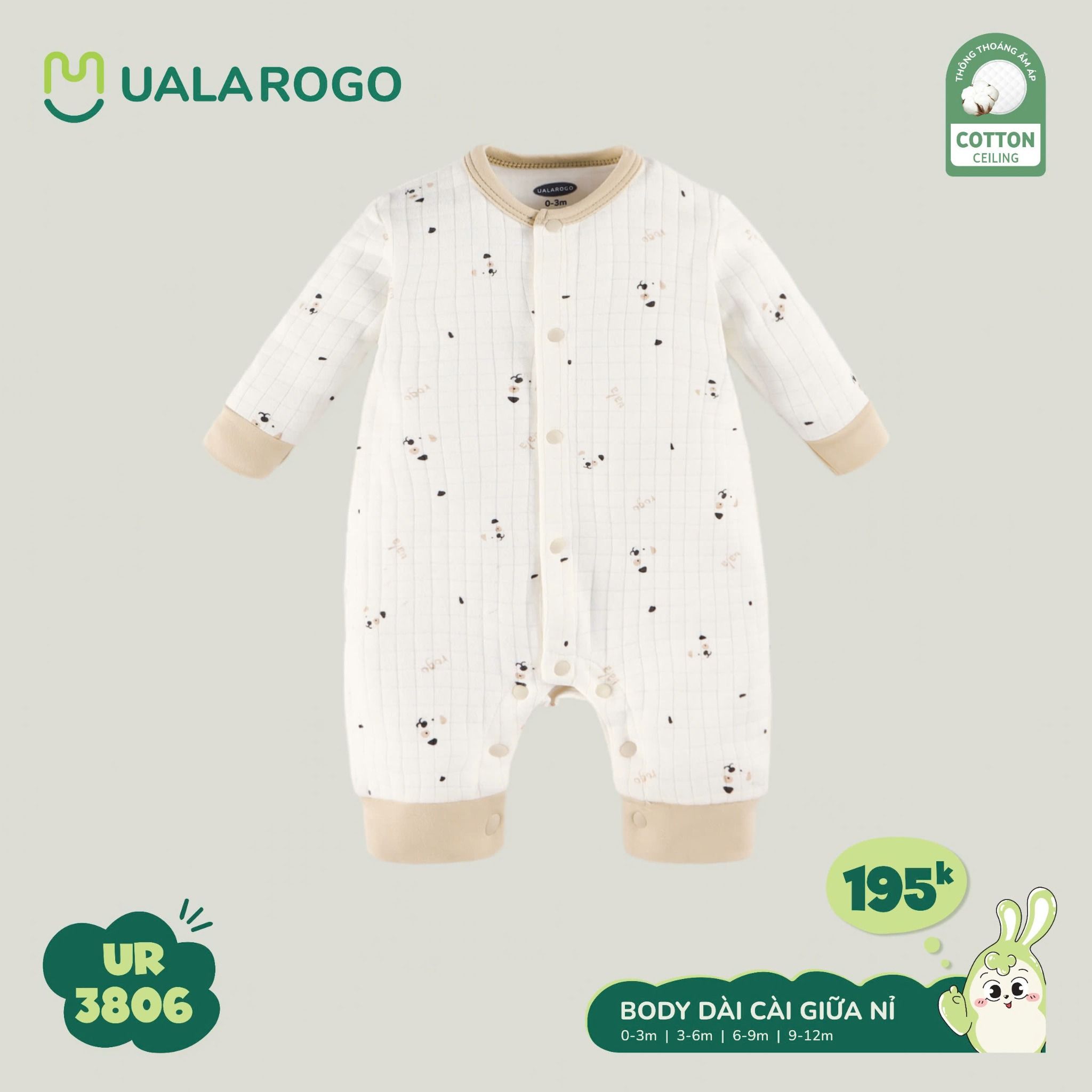 Body Nỉ Dài Tay Cho Bé UR 3806