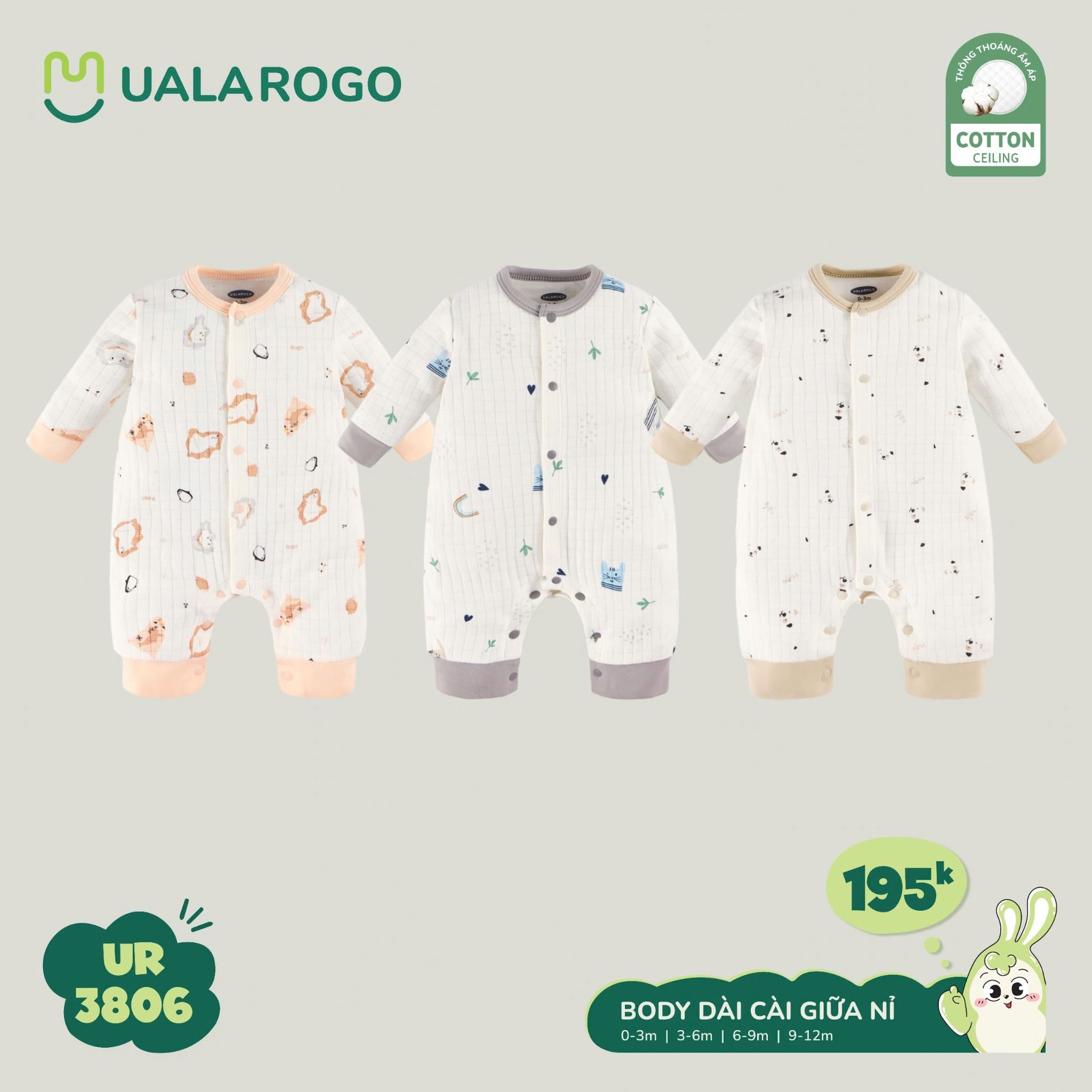 Body Nỉ Dài Tay Cho Bé UR 3806