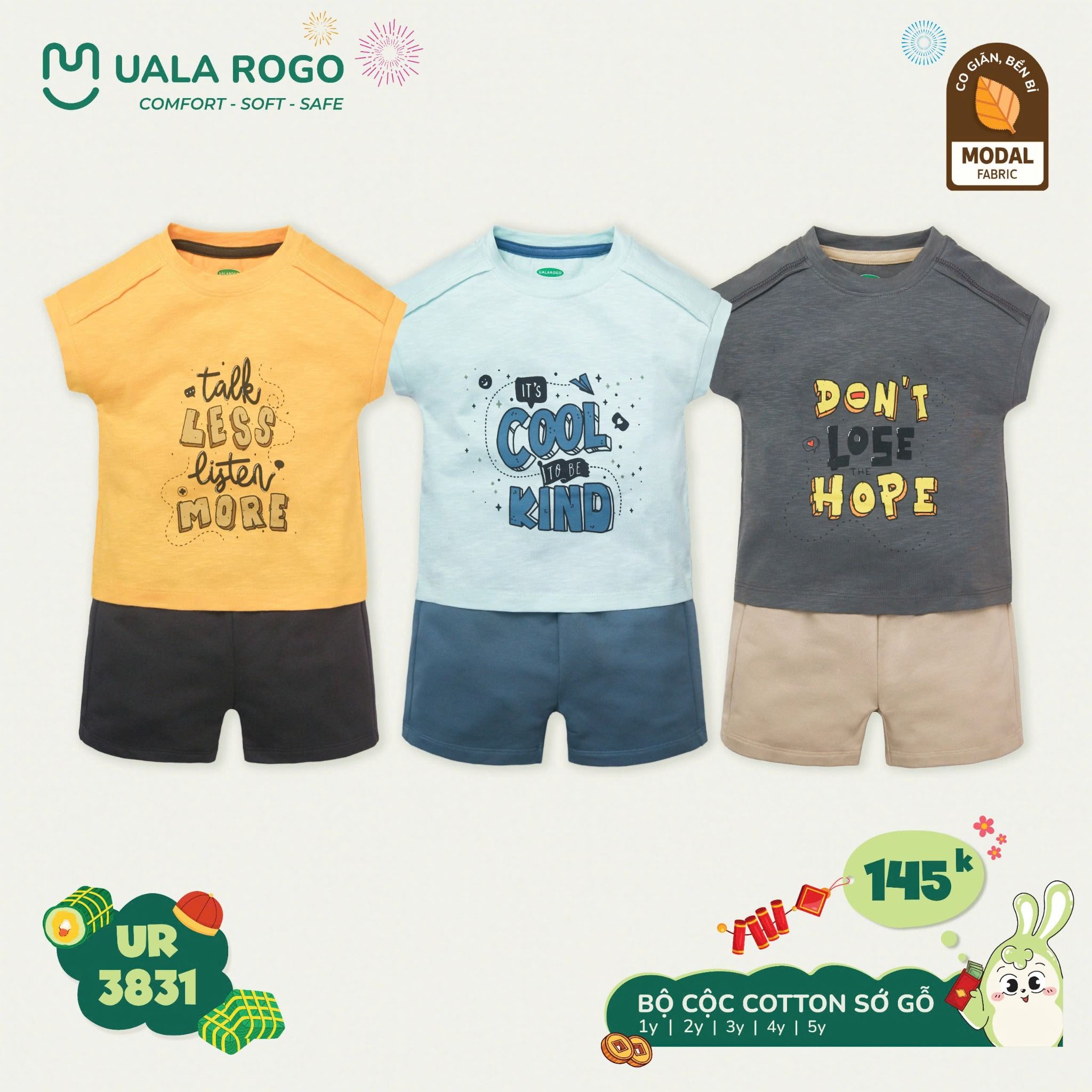 Bộ Cộc Tay Cotton cho Bé UR 3831
