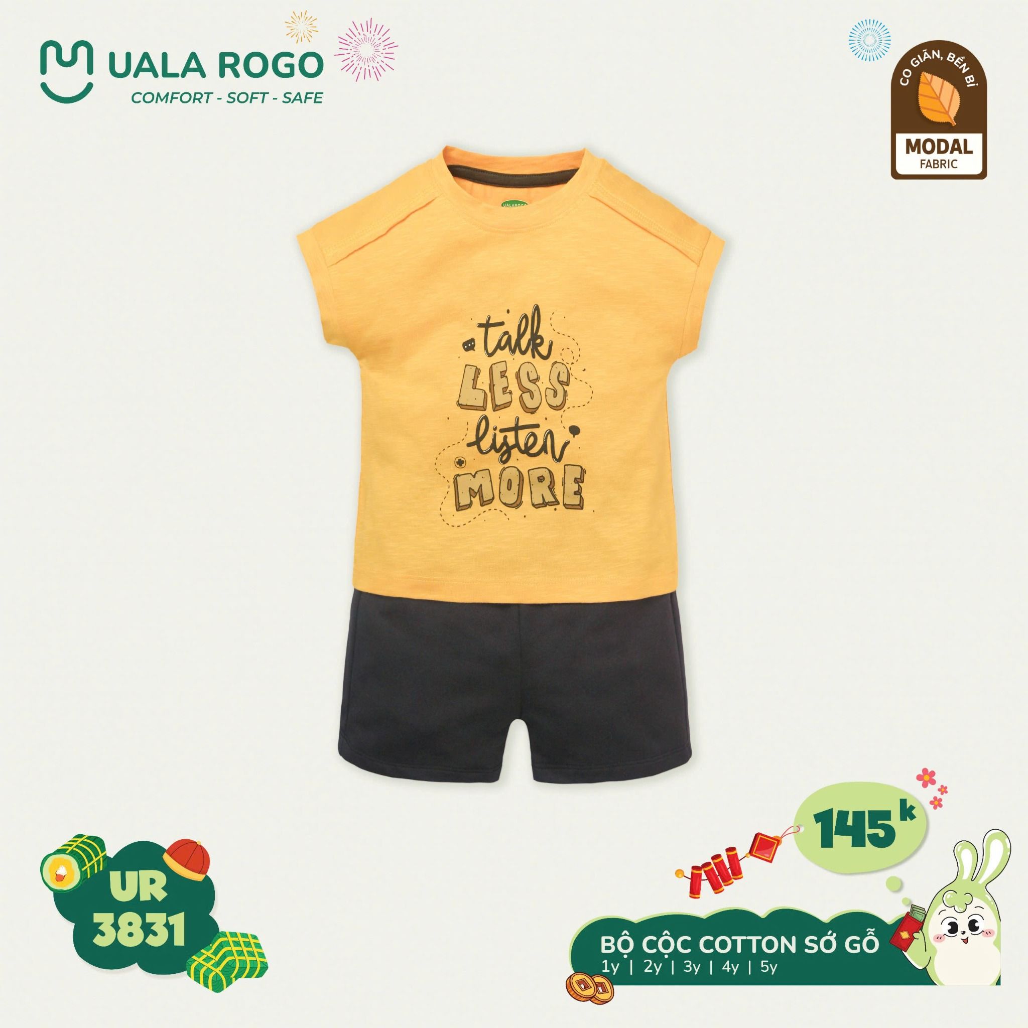 Bộ Cộc Tay Cotton cho Bé UR 3831