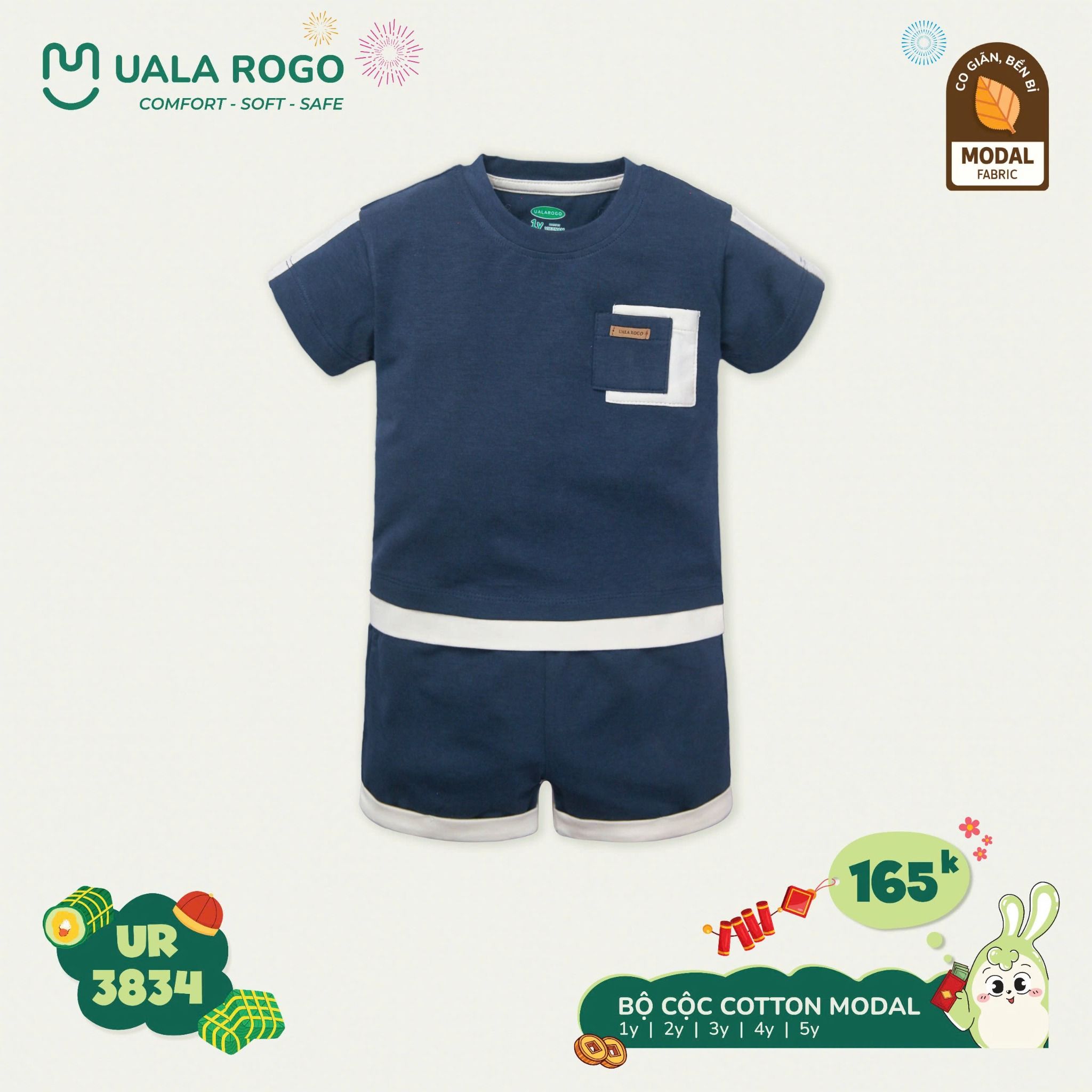 Bộ Cộc Tay Modal Cho Bé UR 3834