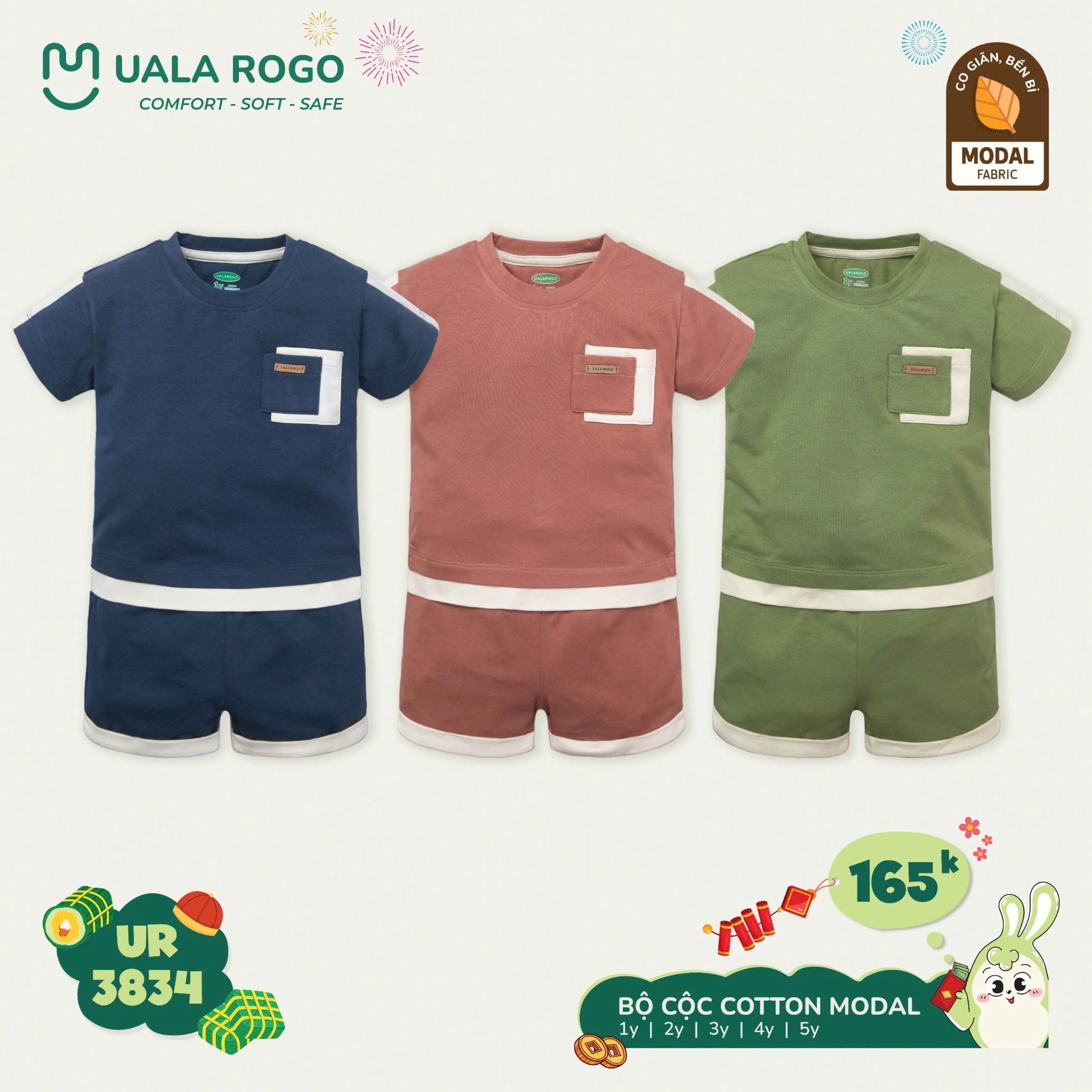 Bộ Cộc Tay Modal Cho Bé UR 3834