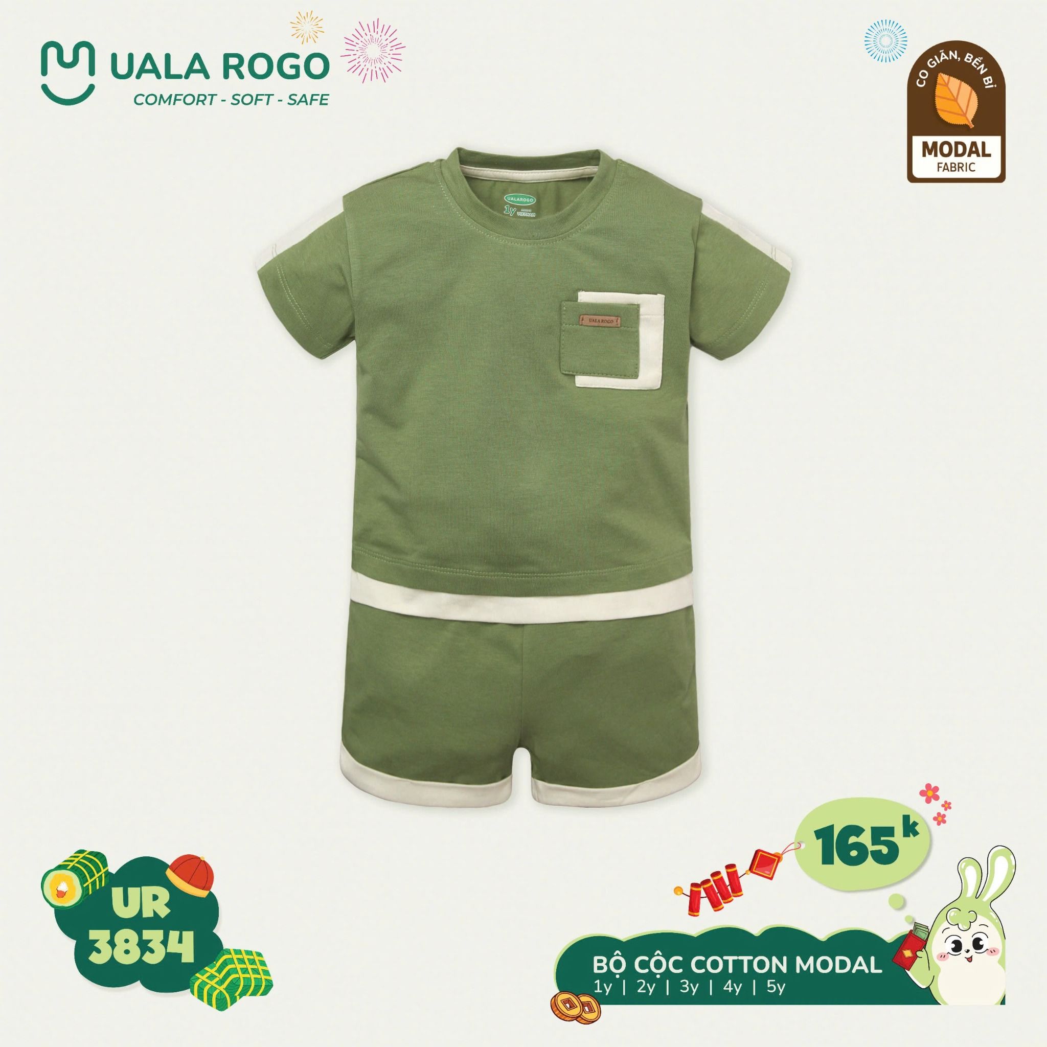 Bộ Cộc Tay Modal Cho Bé UR 3834