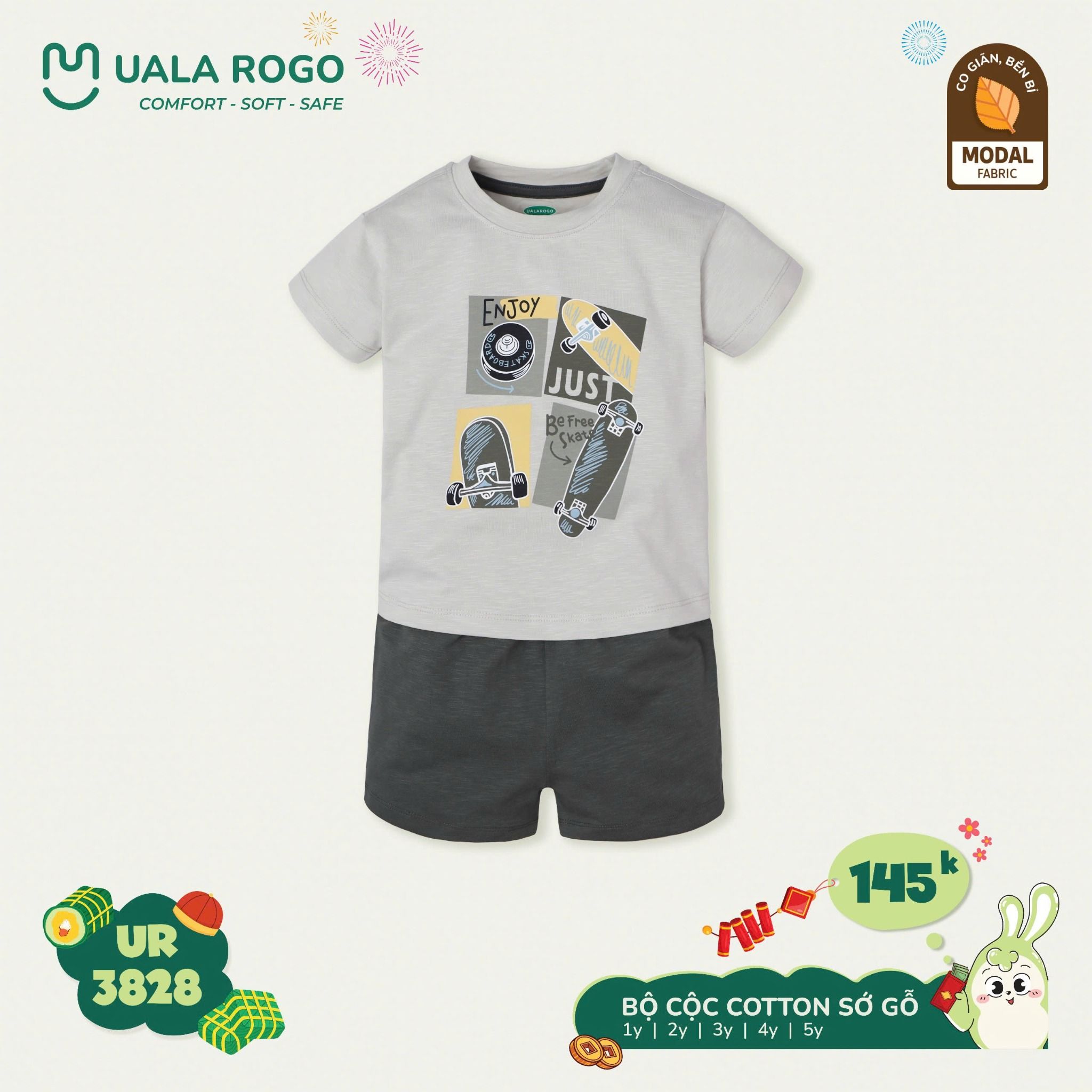 Bộ Cộc Tay Cotton Cho Bé UR 3828