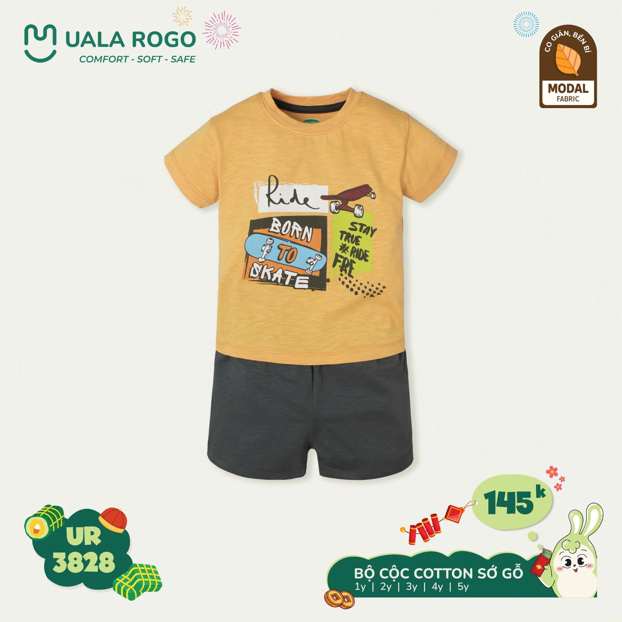 Bộ Cộc Tay Cotton Cho Bé UR 3828