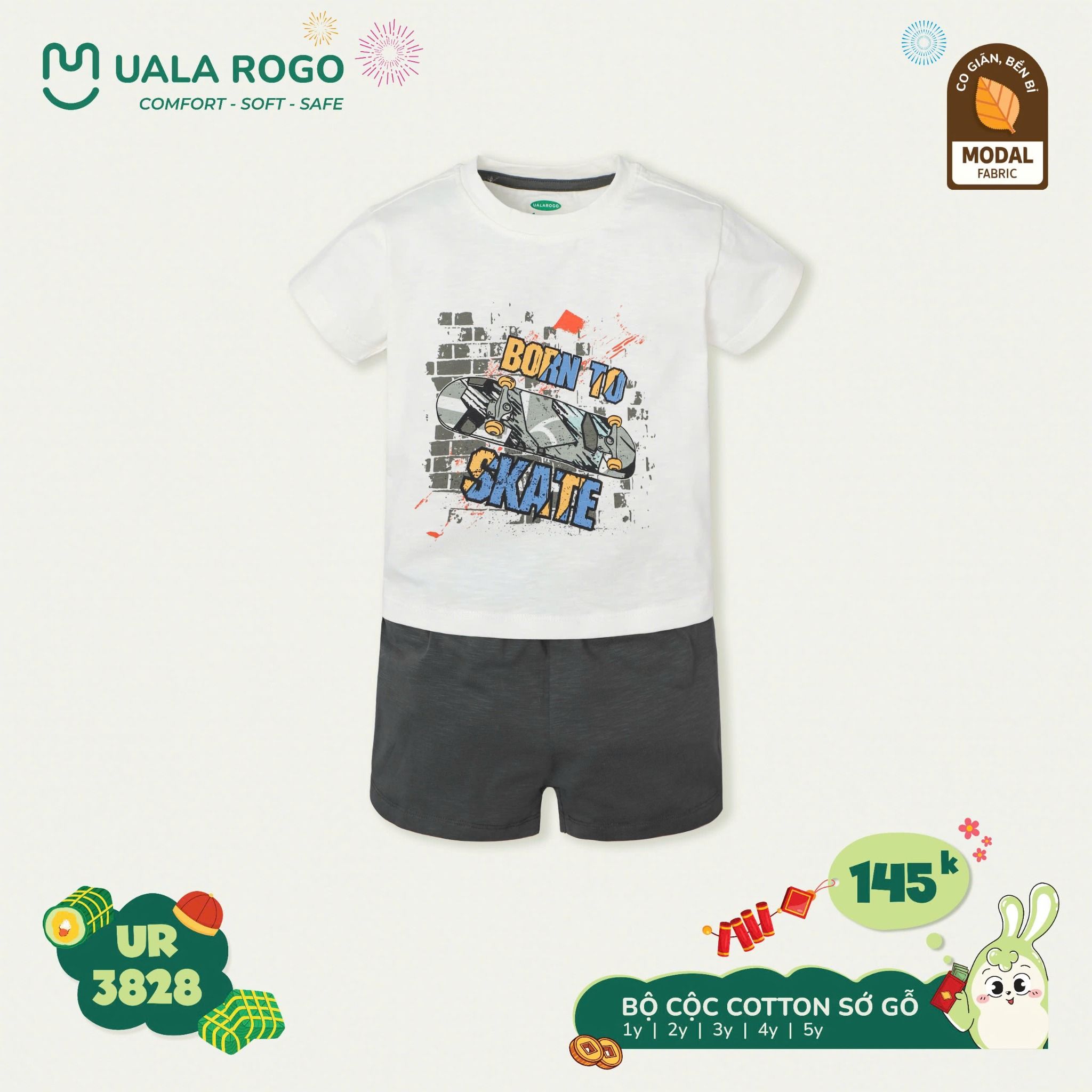 Bộ Cộc Tay Cotton Cho Bé UR 3828