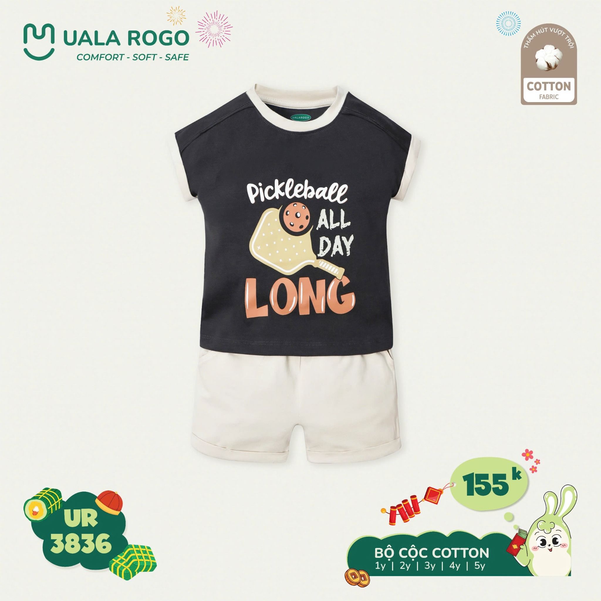 Bộ Cộc Tay Coton Cho Bé UR 3836